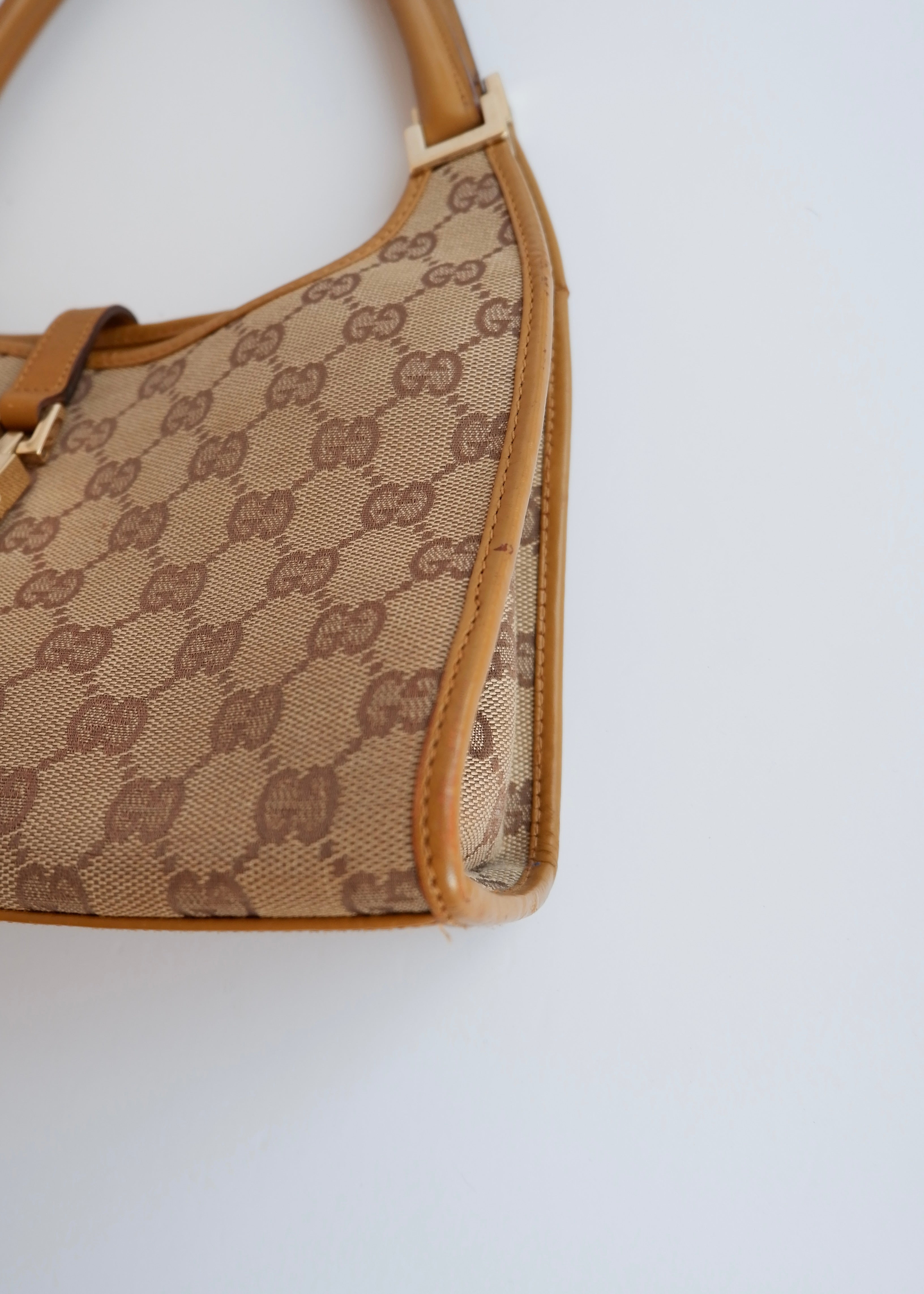 Authentic Preowned Gucci Tan GG Canvas Small Jackie Shoulder Bag