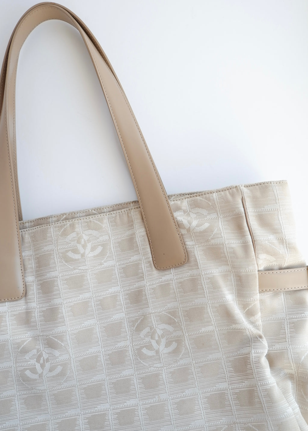 Authentic Preowned Chanel Beige Canvas New Travel Line Tote Bag
