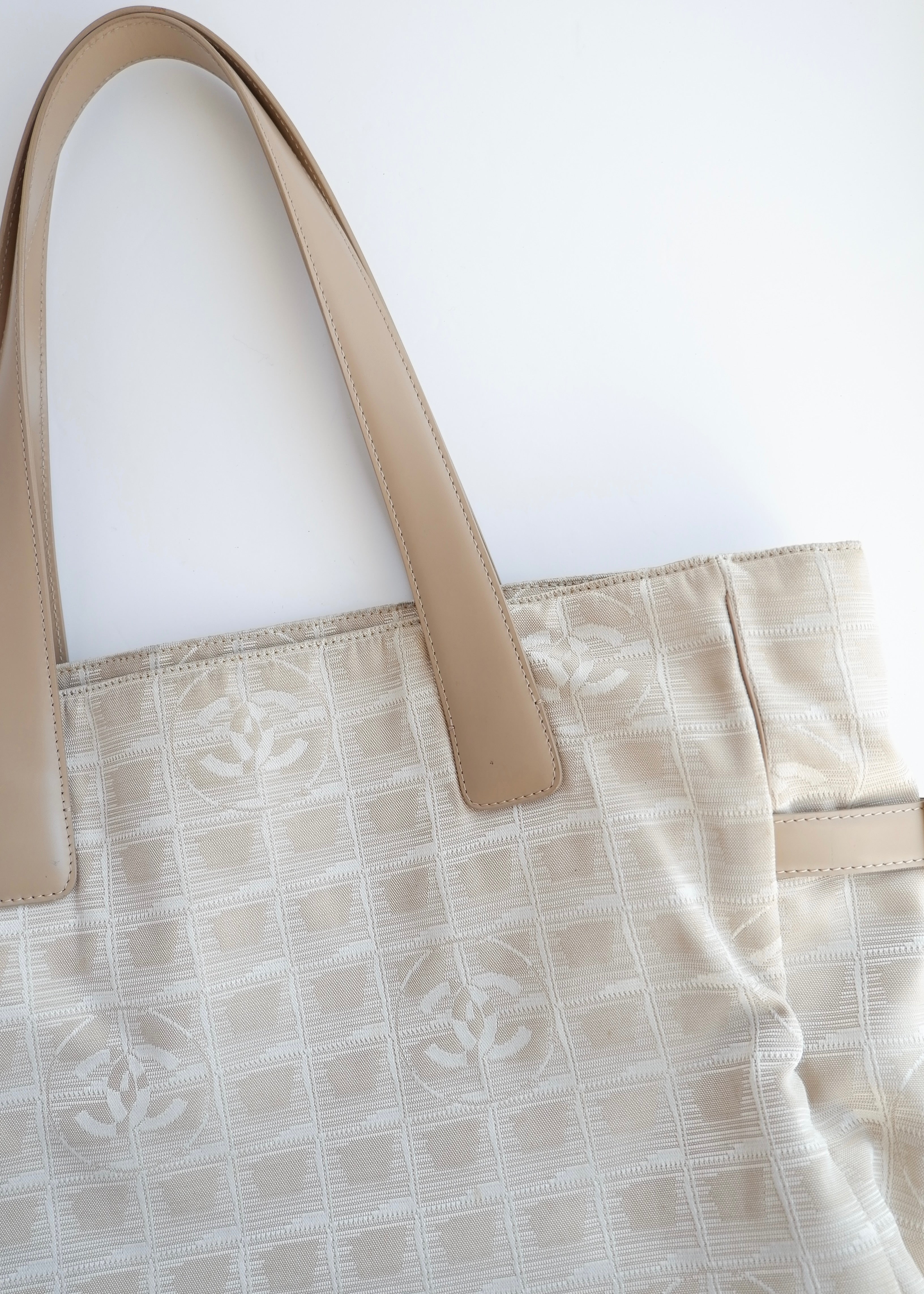 Authentic Preowned Chanel Beige Canvas New Travel Line Tote Bag