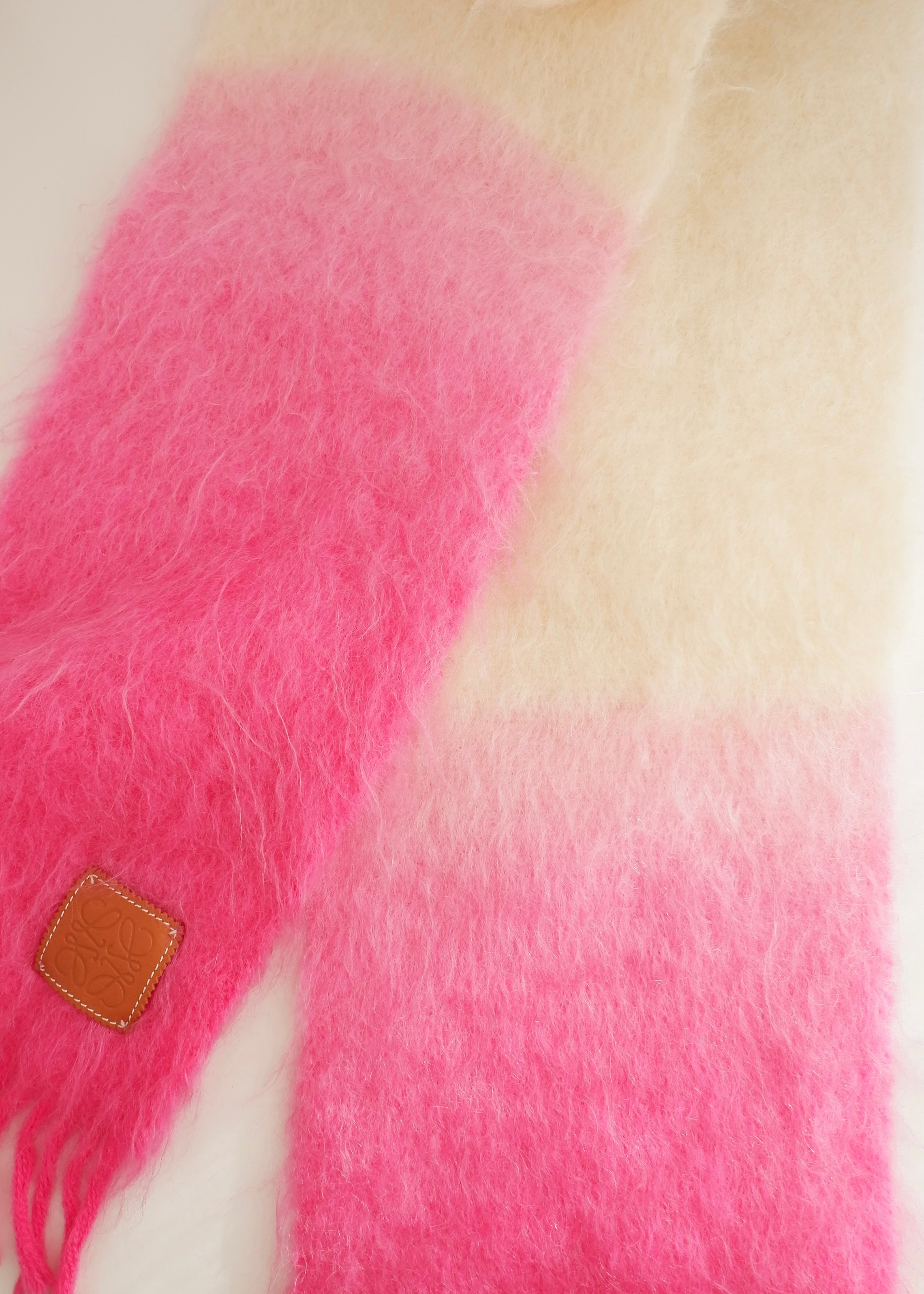 Authentic Preowned Loewe Pink Mohair Scarf
