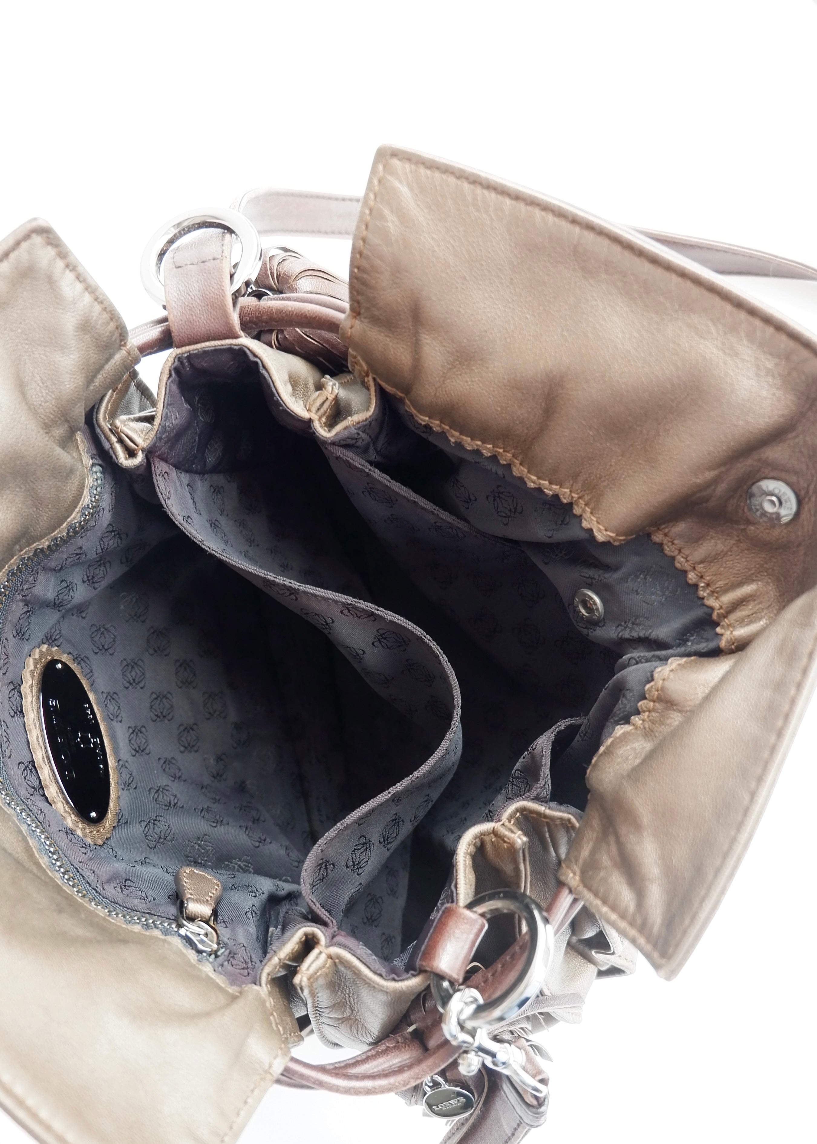 Authentic Preowned Vintage Loewe Bronze Leather Flamingo Bag