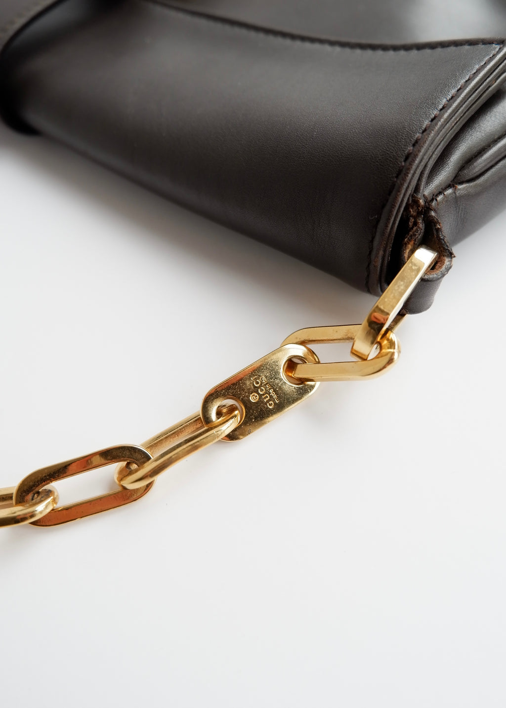 Authentic Preowned Gucci Brown Leather Shoulder Bag