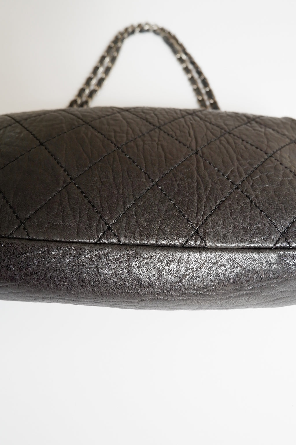 Authentic Preowned Chanel Black Lambskin Elephant Flap Shoulder Bag