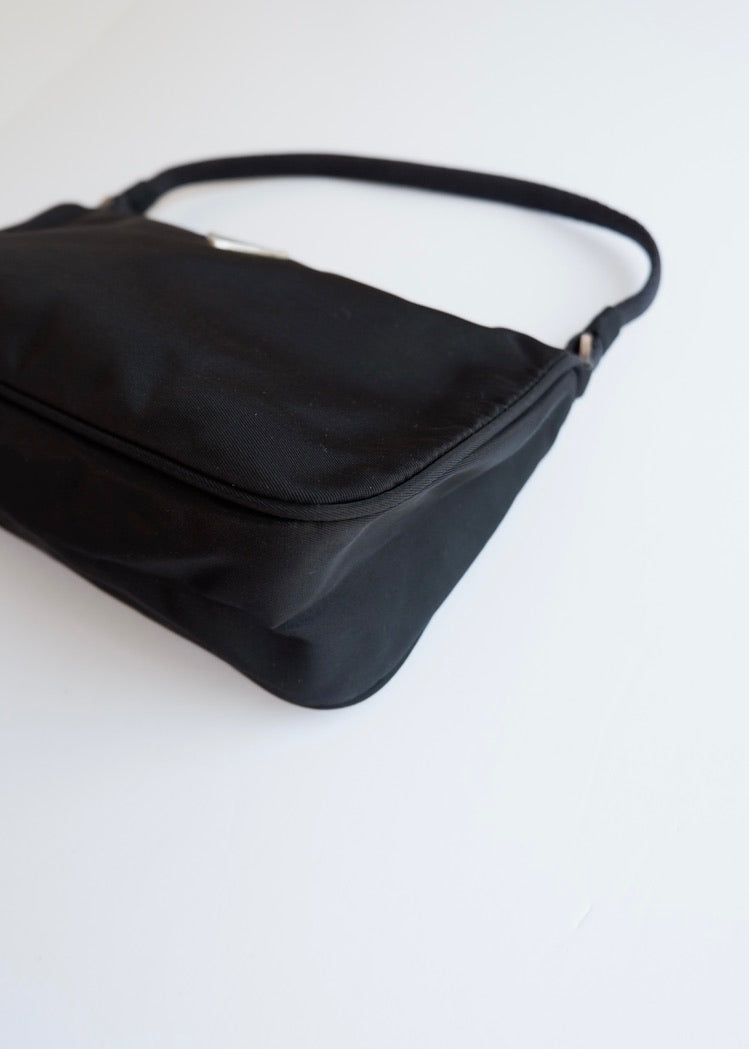 Preowned Prada Black Nylon Pochette Shoulder Bag
