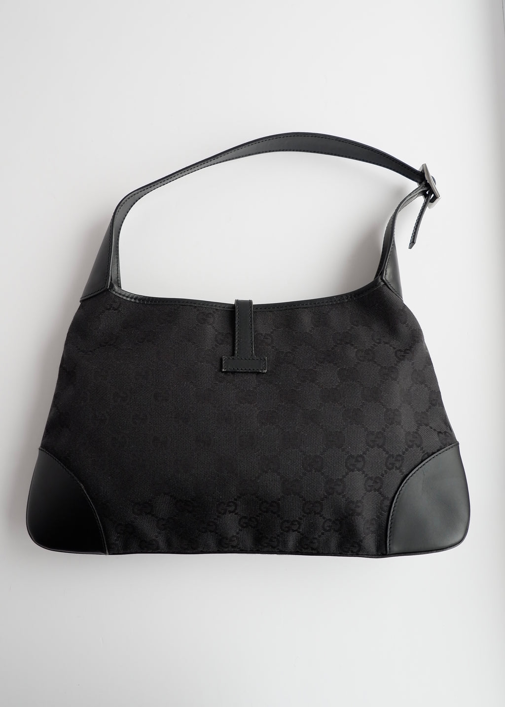 Authentic Preowned Gucci Black GG Canvas Jackie Shoulder Bag