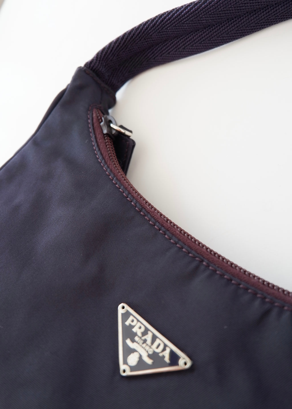 Authentic Preowned Prada Dark Purple Nylon Shoulder Bag