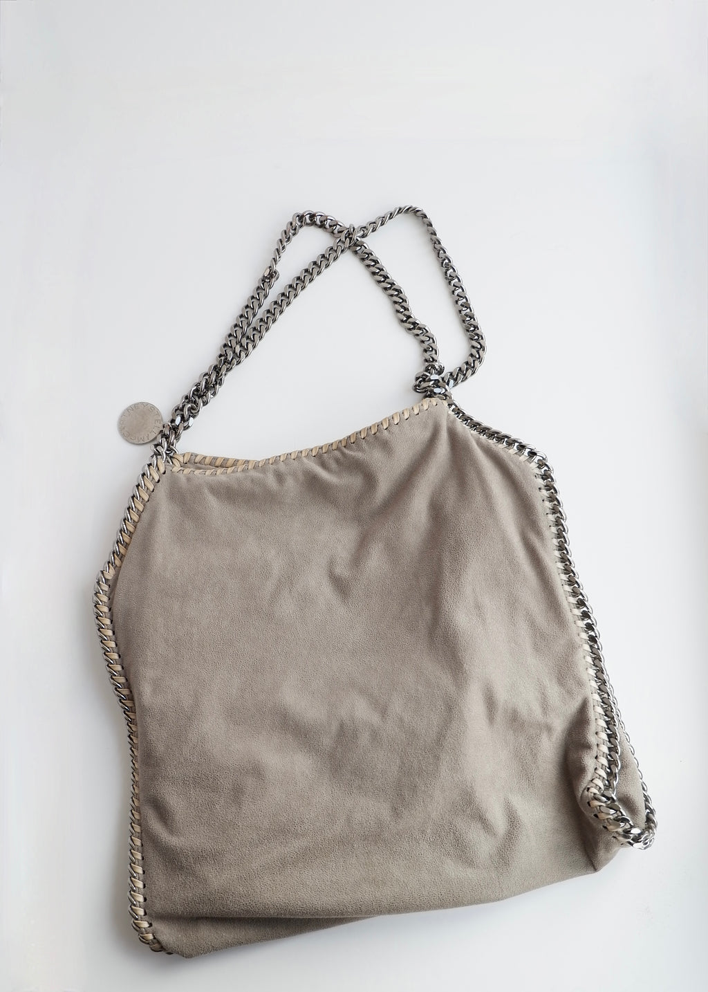 Sac porté épaule Stella McCartney Falabella en tissu gris authentique d'occasion