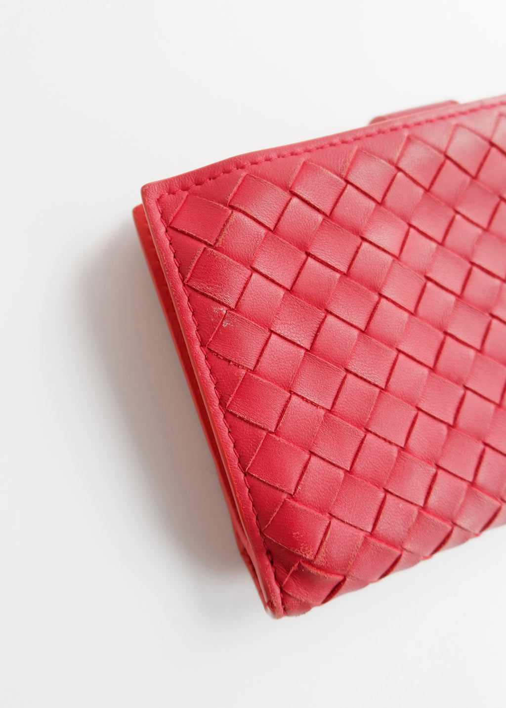 Authentic Preowned Bottega Veneta Red Leather Bi Fold Wallet