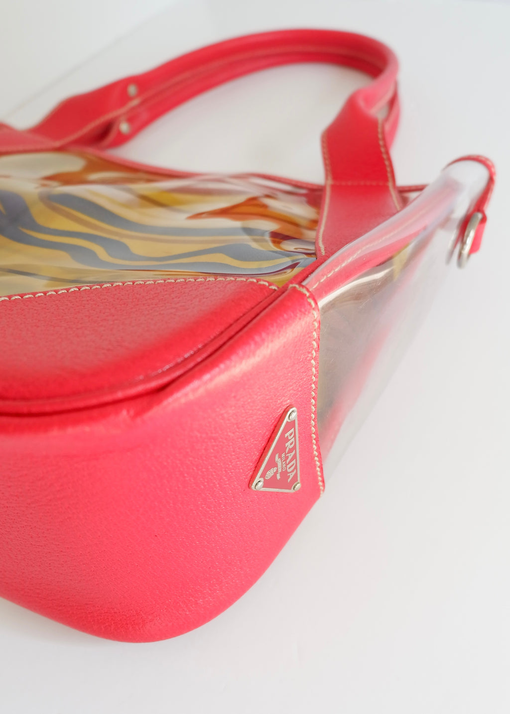 Preowned Prada Red Canvas/ PVC Summer Pattern Tote Bag