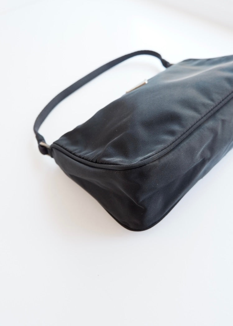 Preowned Prada Black Nylon Pochette Shoulder Bag