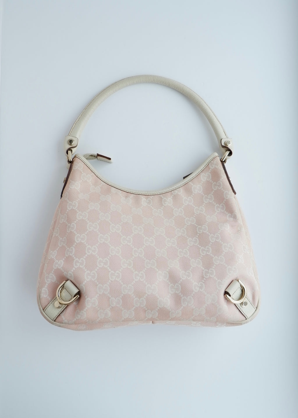 Authentic Preowned Gucci Pink/White GG Canvas Shoulder Bag