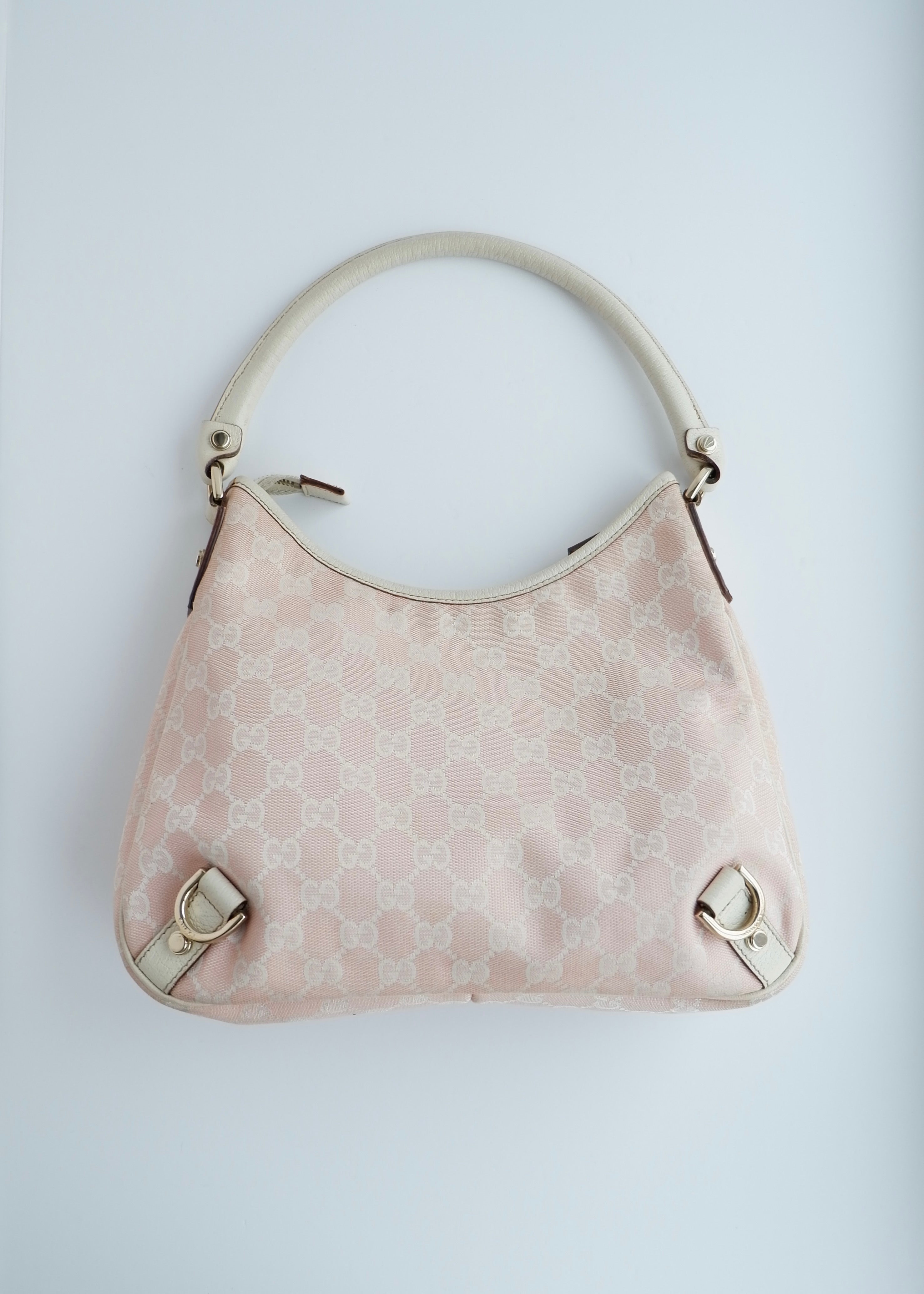 Authentic Preowned Gucci Pink/White GG Canvas Shoulder Bag