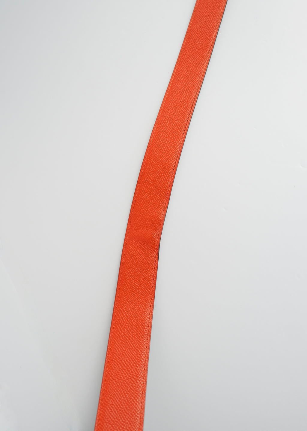 Authentic Preowned Hermes Black/ Orange Leather Martelee H Belt - 85