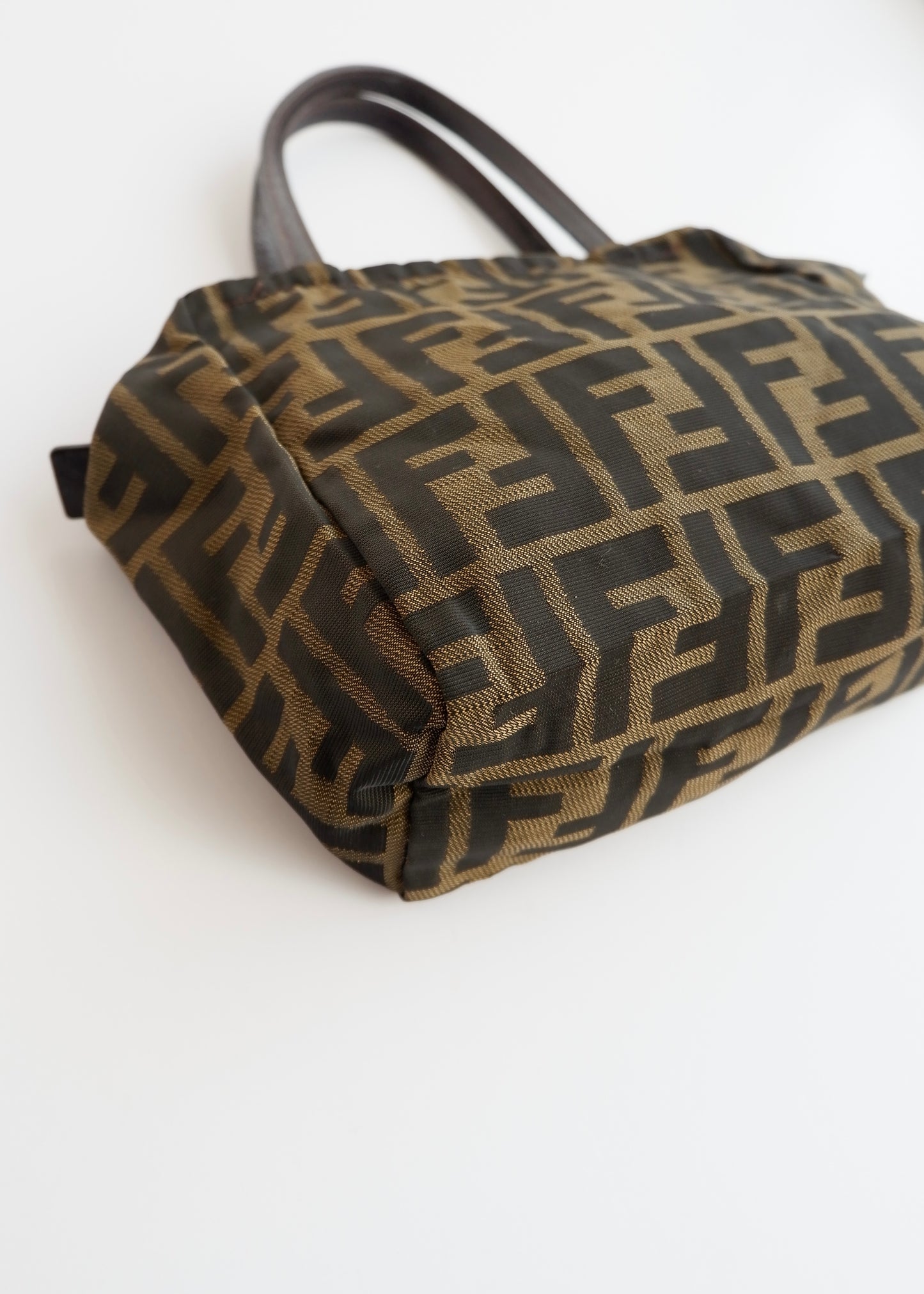 Authentic Preowned Vintage Fenci Brown Canvas Zucca Mini Handbag