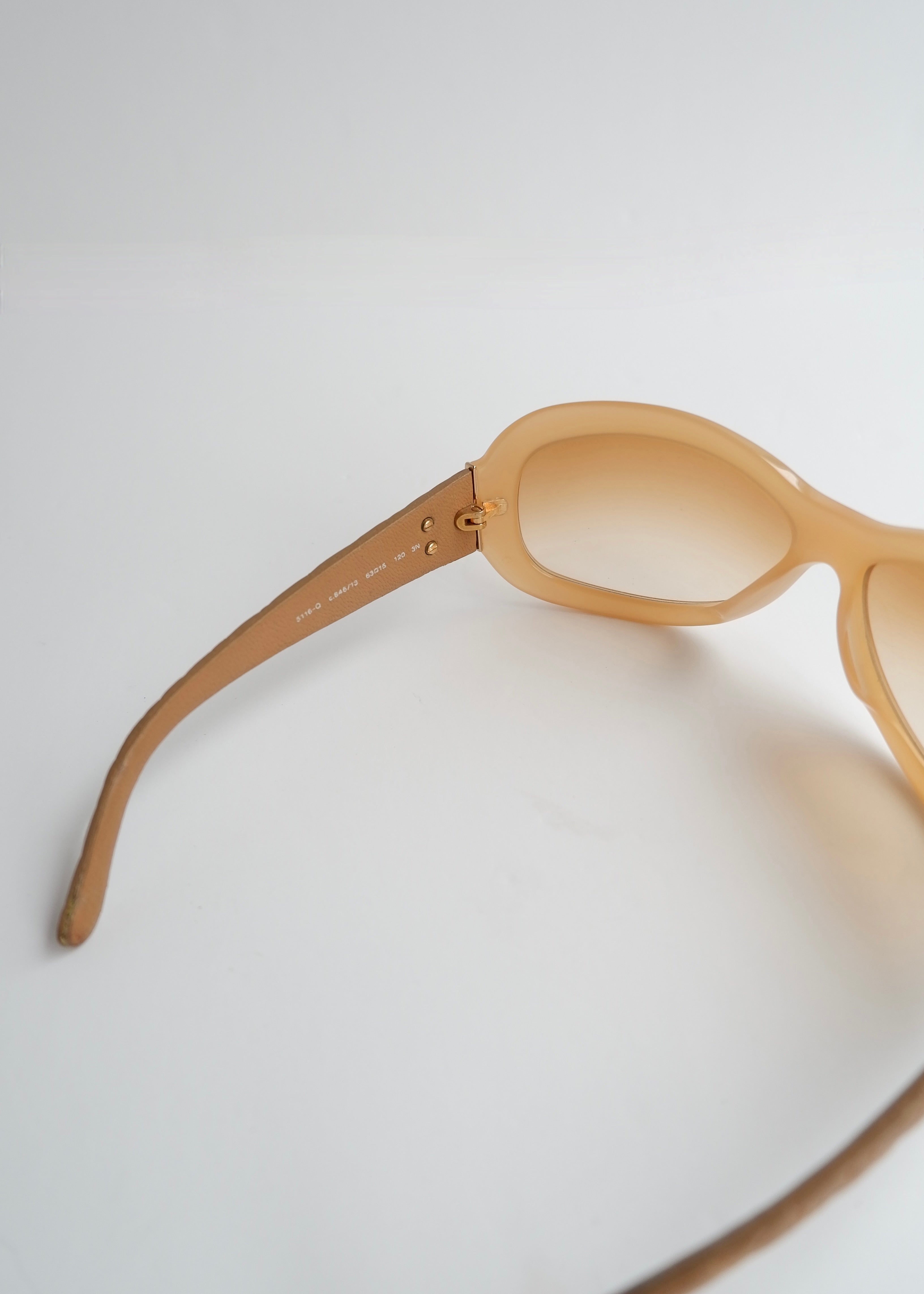 Authentic Preowned VIntage Chanel Beige Square Frame Sunglasses