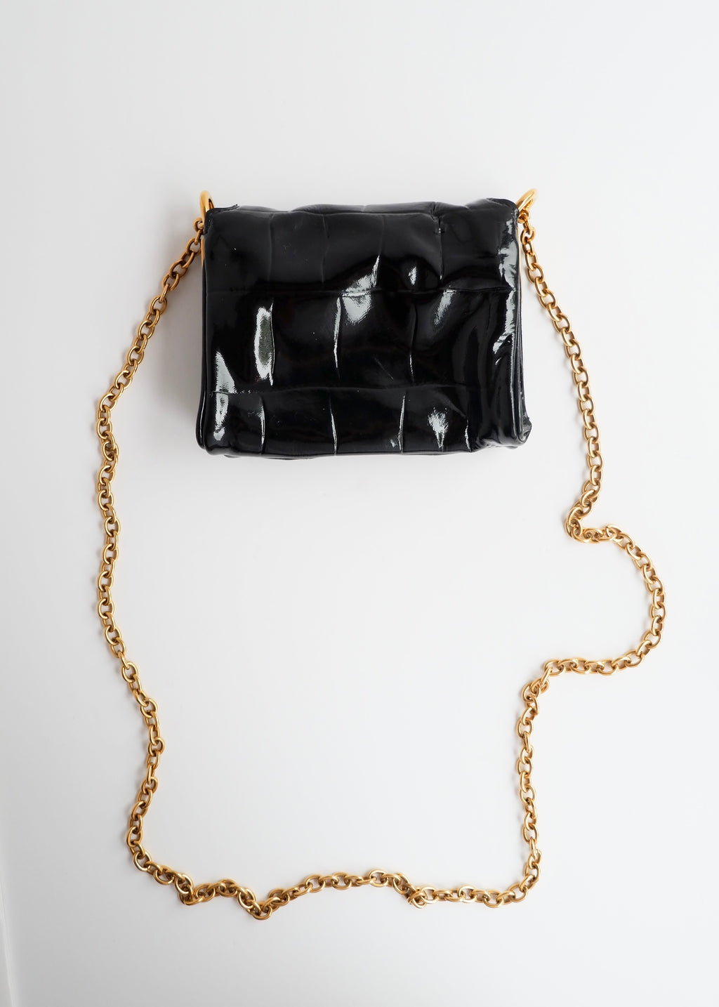 Authentic Preowned Vintage YSL (Yves Saint Laurent) Black Patent Leather Shoulder Bag GHW