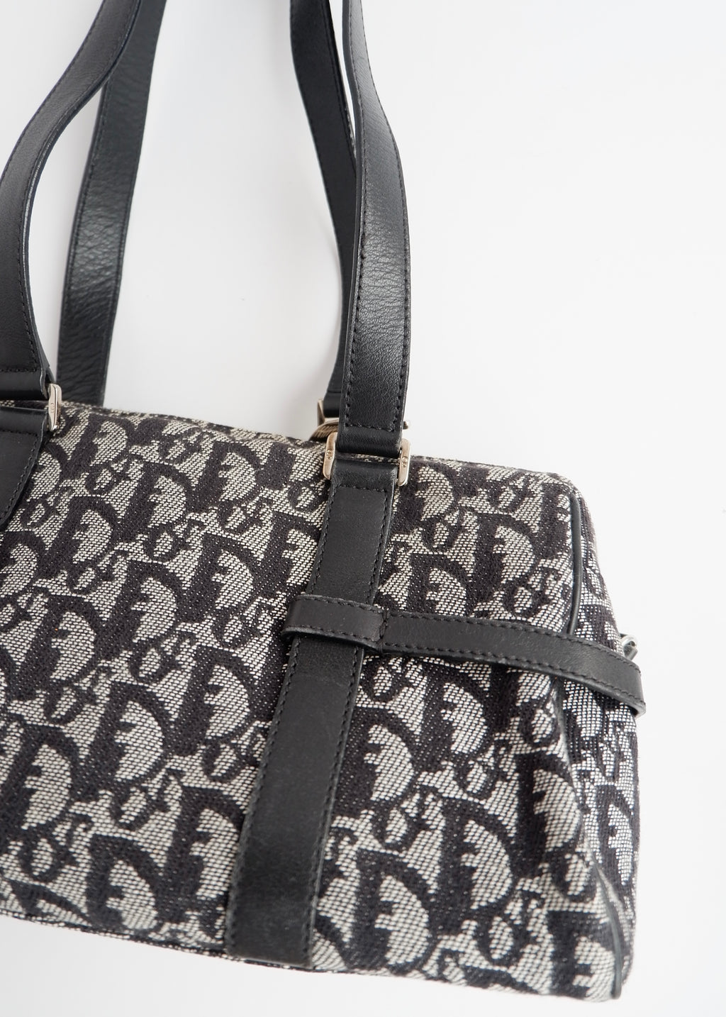 Authentic Preowned Vintage Dior Navy Trotter Boston Bag
