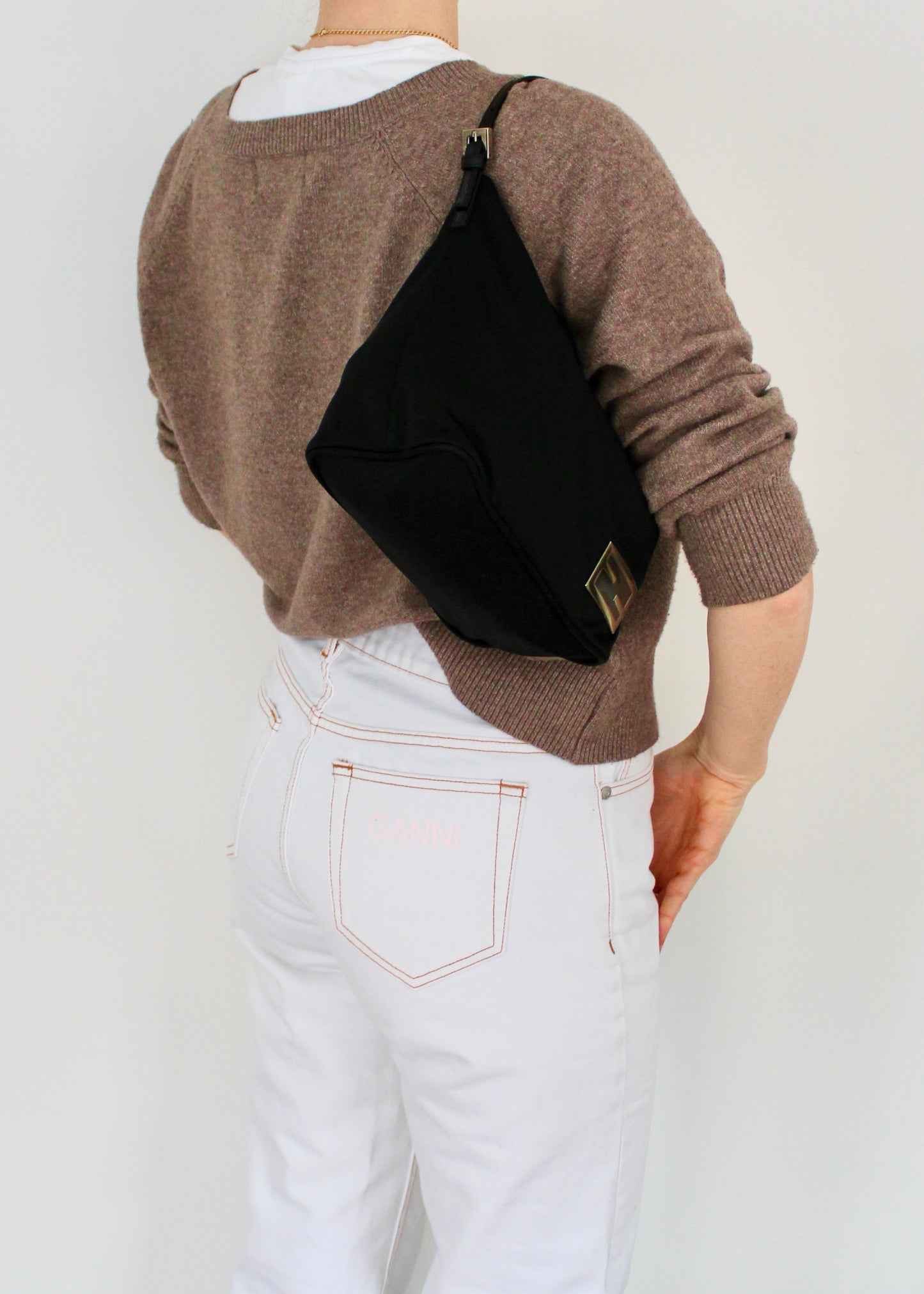 Authentic Preowned Fendi Black Neoprene Hobo Shoulder Bag