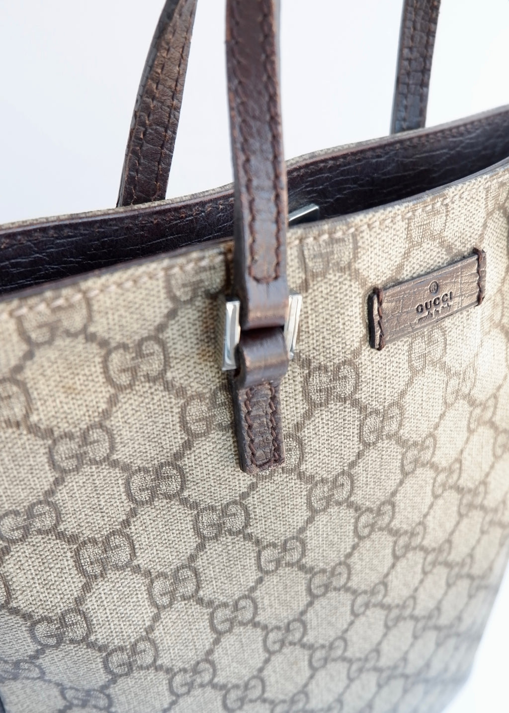 Authentic Preowned Gucci Brown GG Canvas Top Handle Handbag