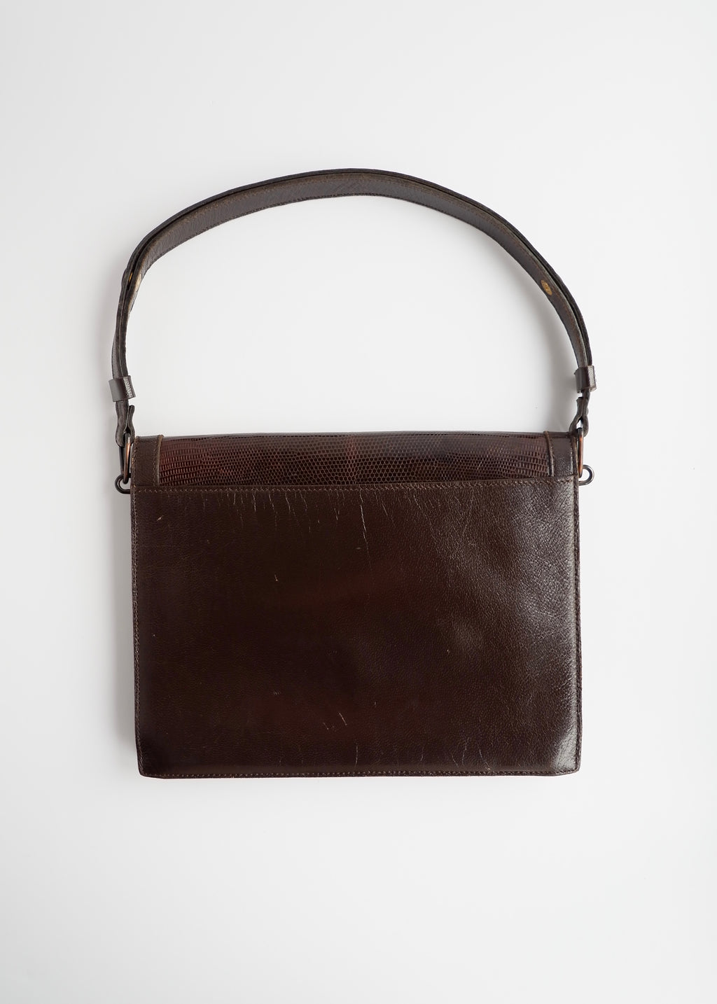 Sac bandoulière YSL vintage authentique en cuir marron d'occasion