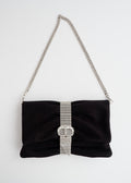 Authentic Preowned Jimmy Choo Black Suede/Crystal Embellished Evening Bag