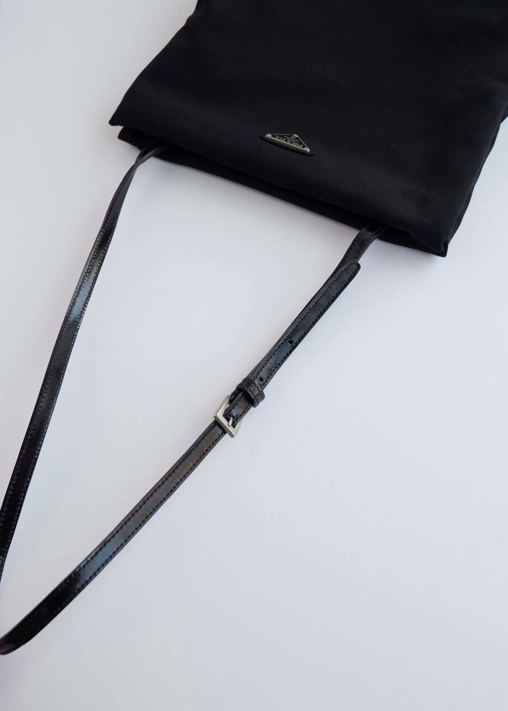 Authentic Preowned Prada Black Fabric Long Strap Kisslock Shoulder Bag