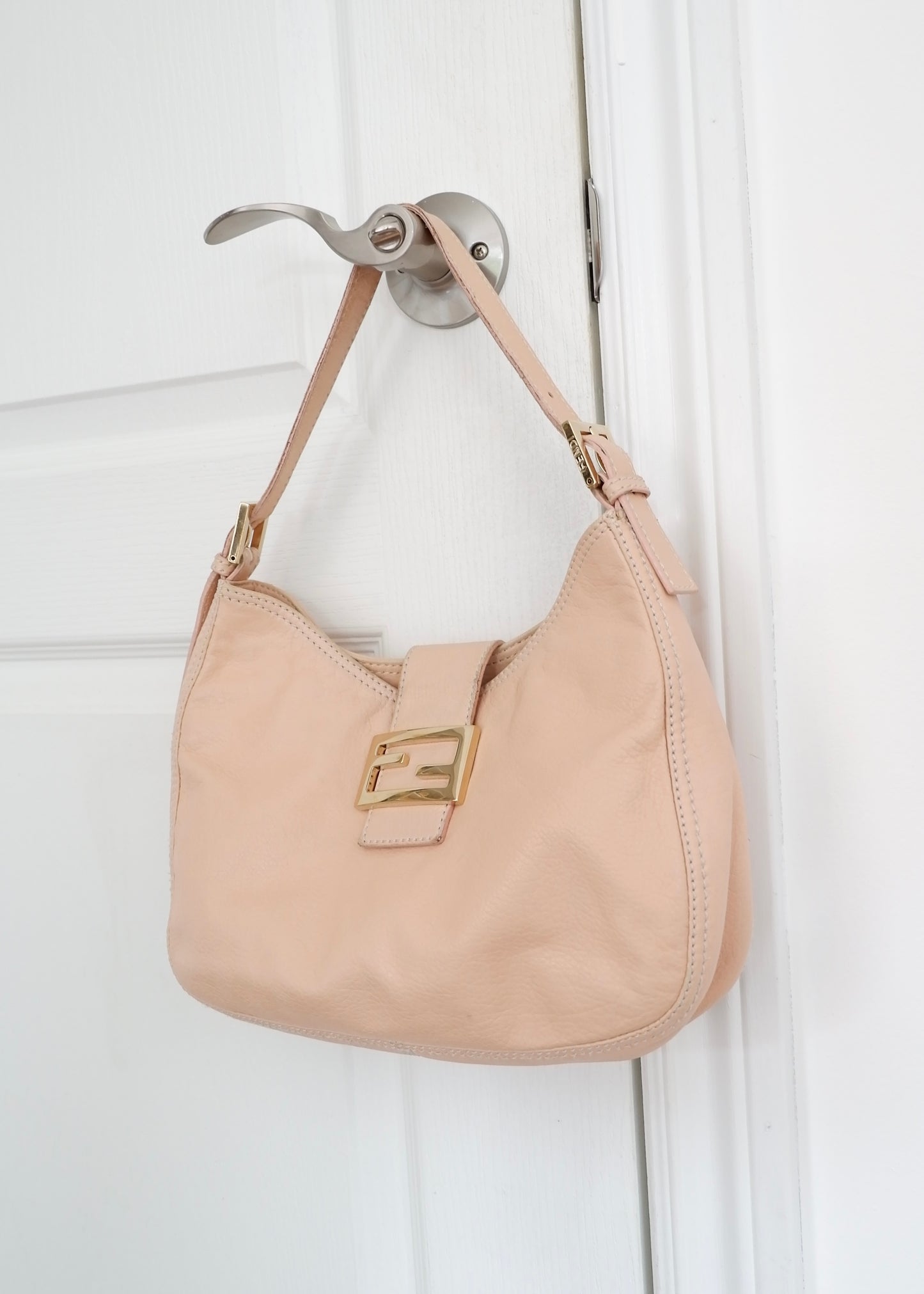 Authentic Preowned Fendi Light Pink Leather Shoulder Bag