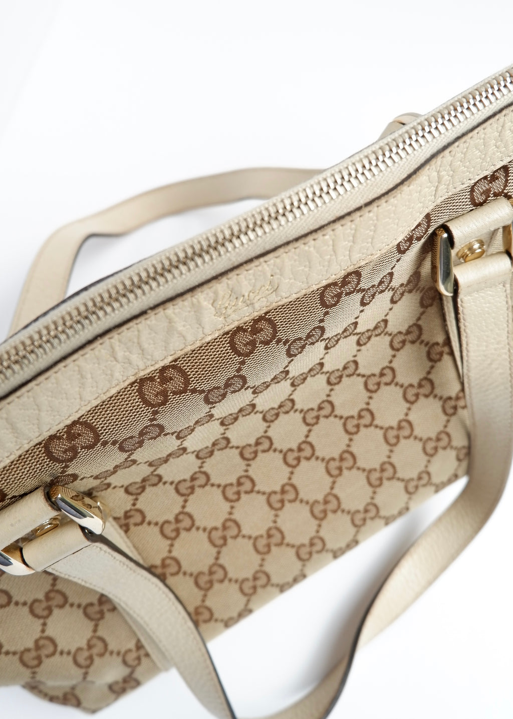 Authentic Preowned Gucci White GG Canvas Shoulder Bag