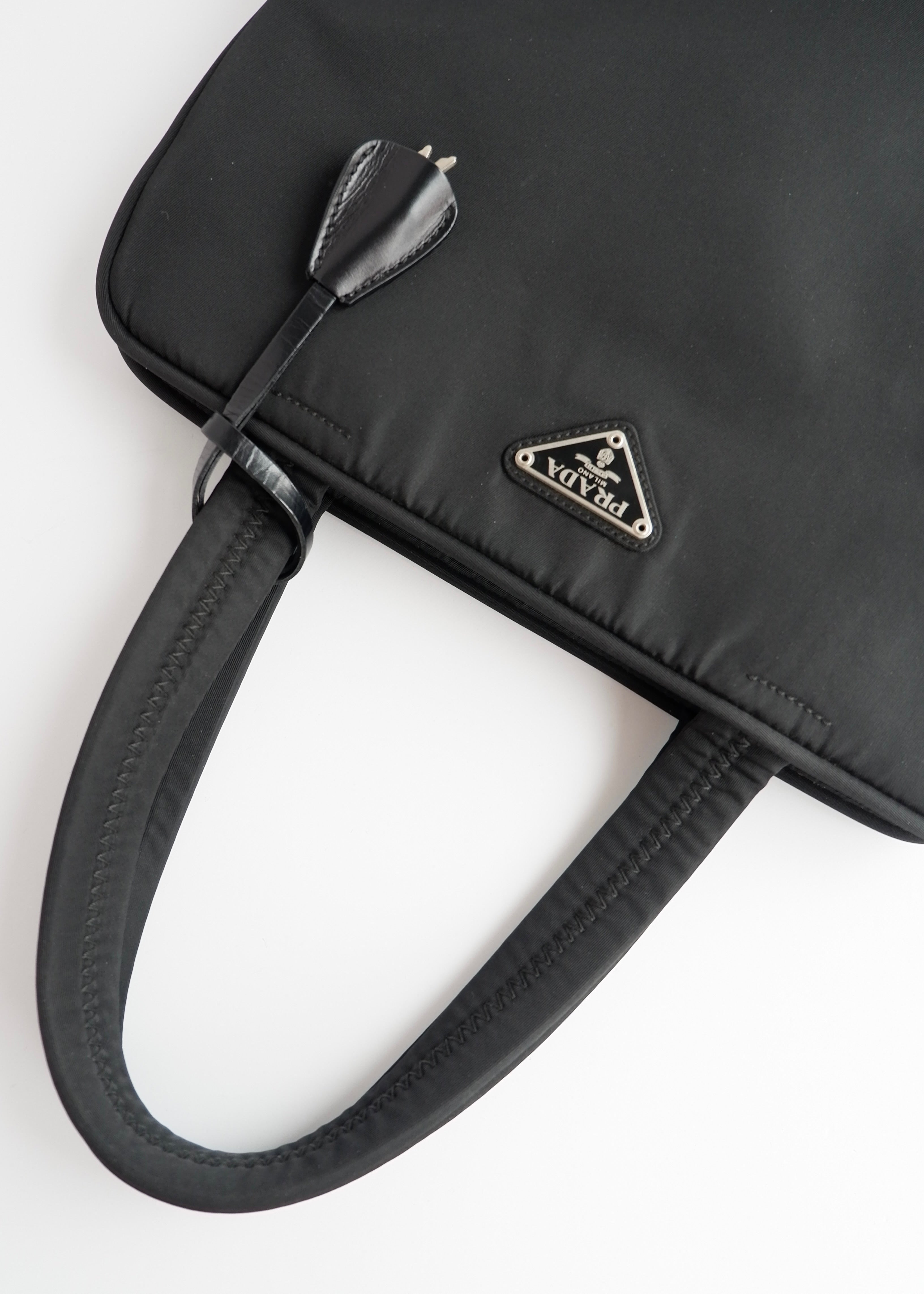 Authentic Preowned Prada Black Nylon Top Handle/ Tote Bag
