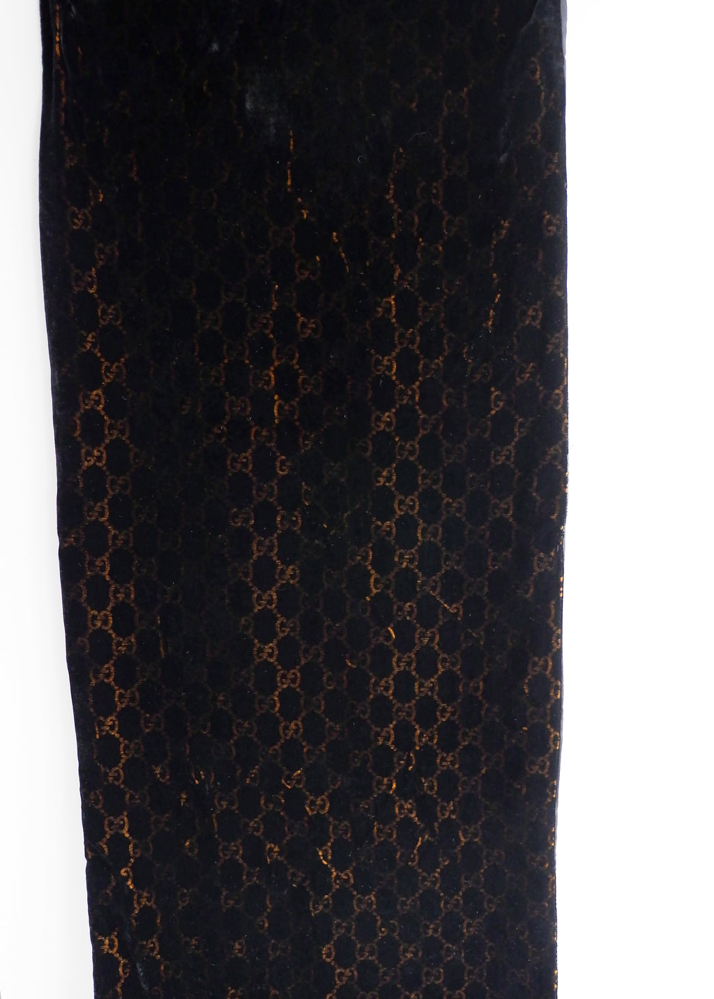 Authentic Preowned Gucci Black/Gold GG Logo Velvet Scarf