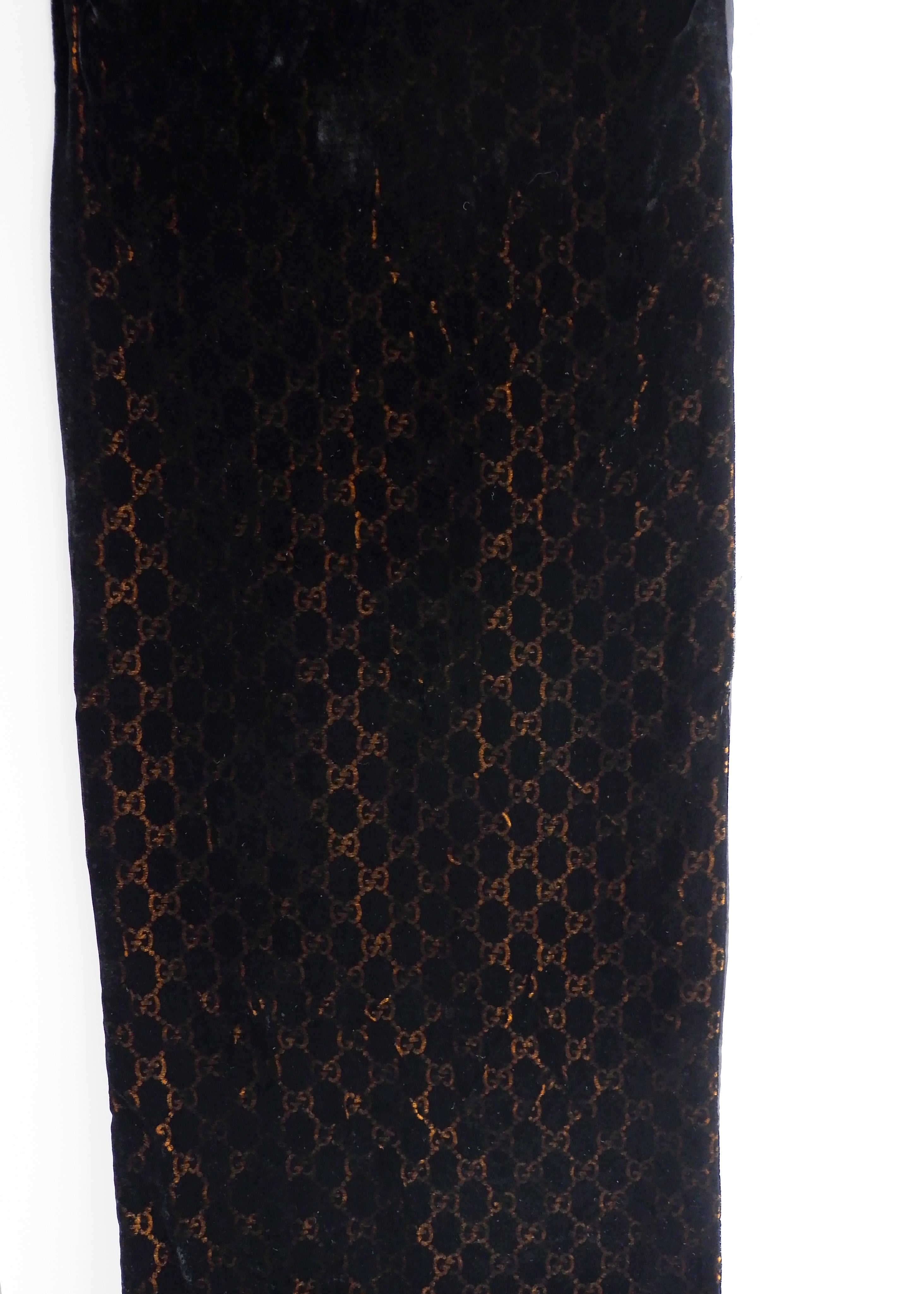 Authentic Preowned Gucci Black/Gold GG Logo Velvet Scarf