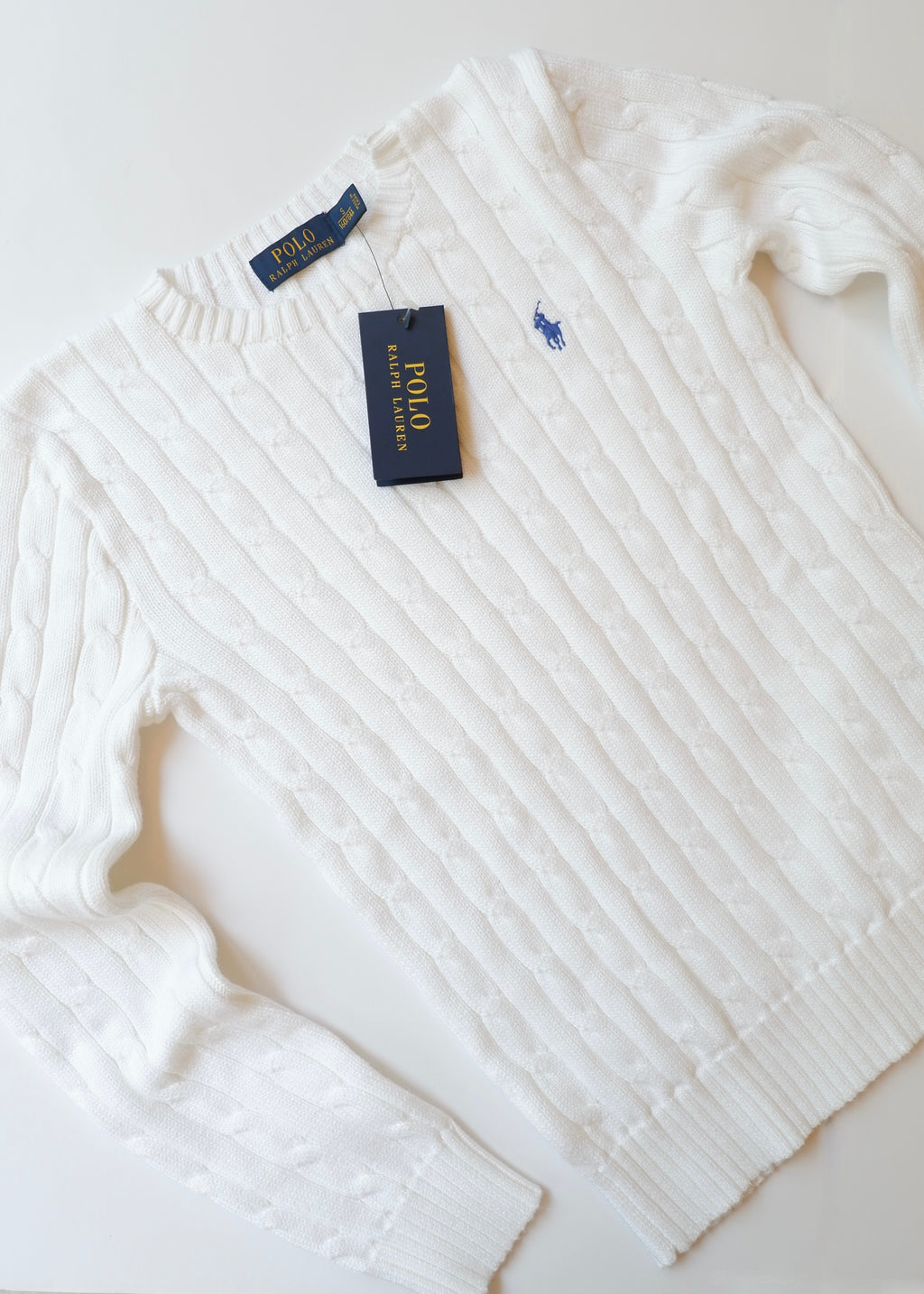 Authentic Preowned Polo Ralph Lauren White Cable Knit Sweater - S