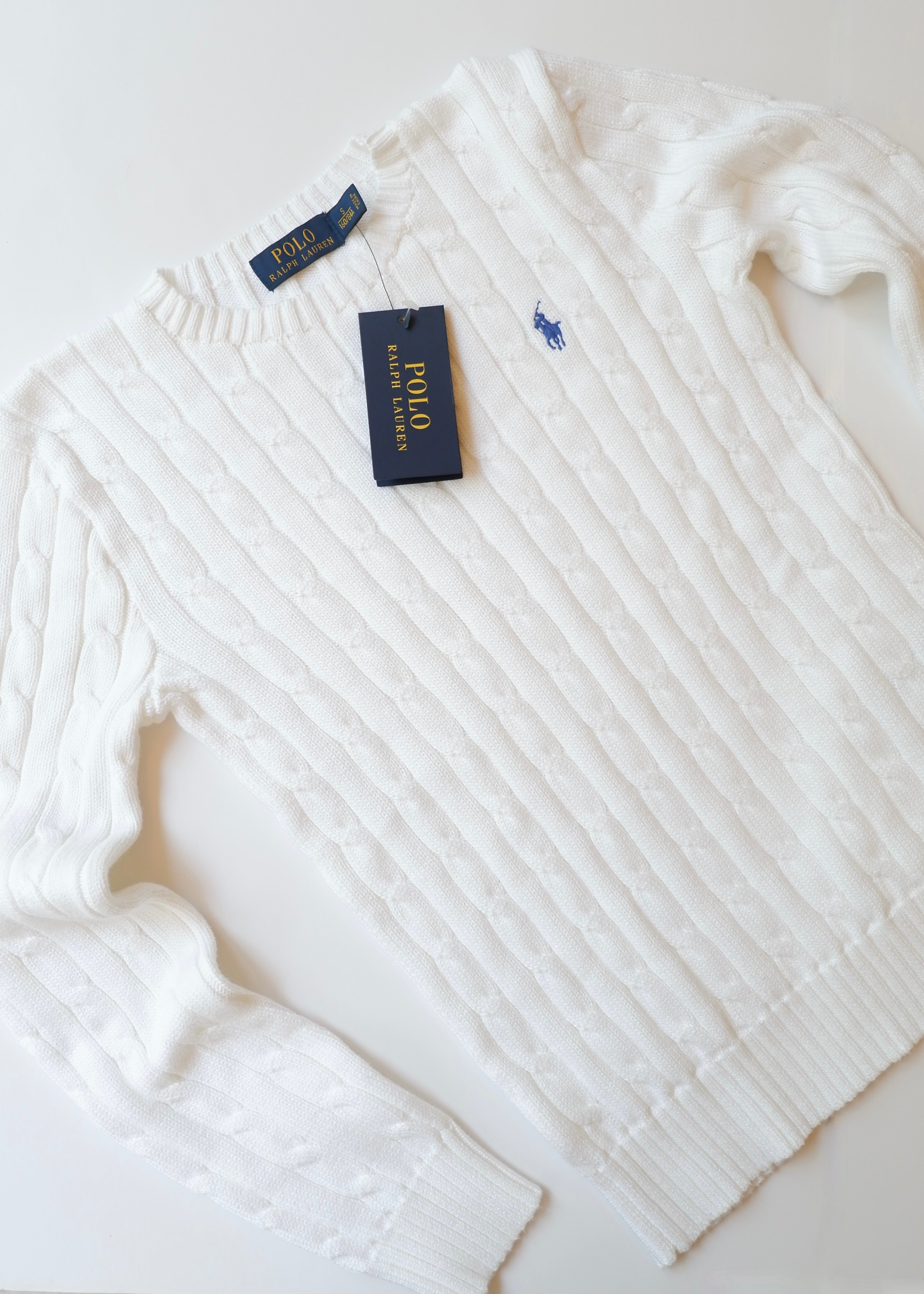 Authentic Preowned Polo Ralph Lauren White Cable Knit Sweater - S