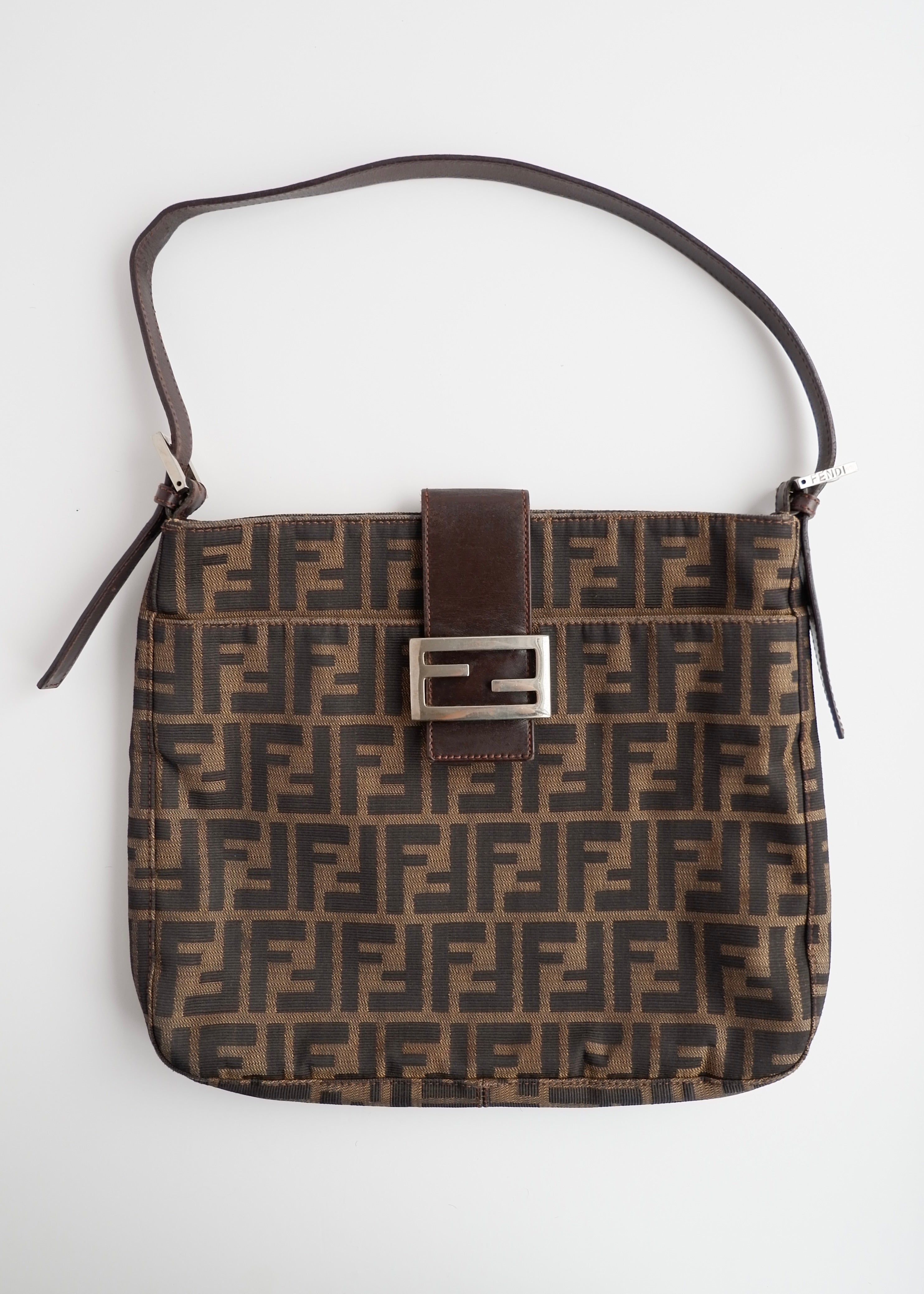 Authentic Preowned Fendi Brown Zucca Shoulder Bag