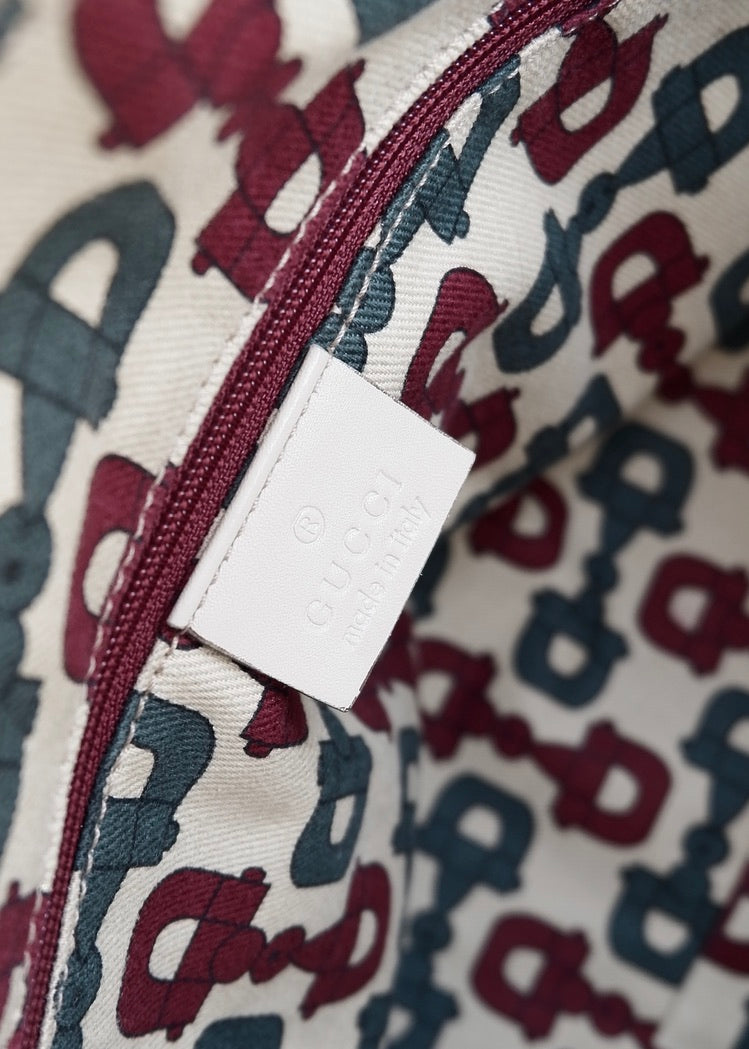 Authentic Preowned Gucci Ivory Leather GG Supreme Shoulder Bag