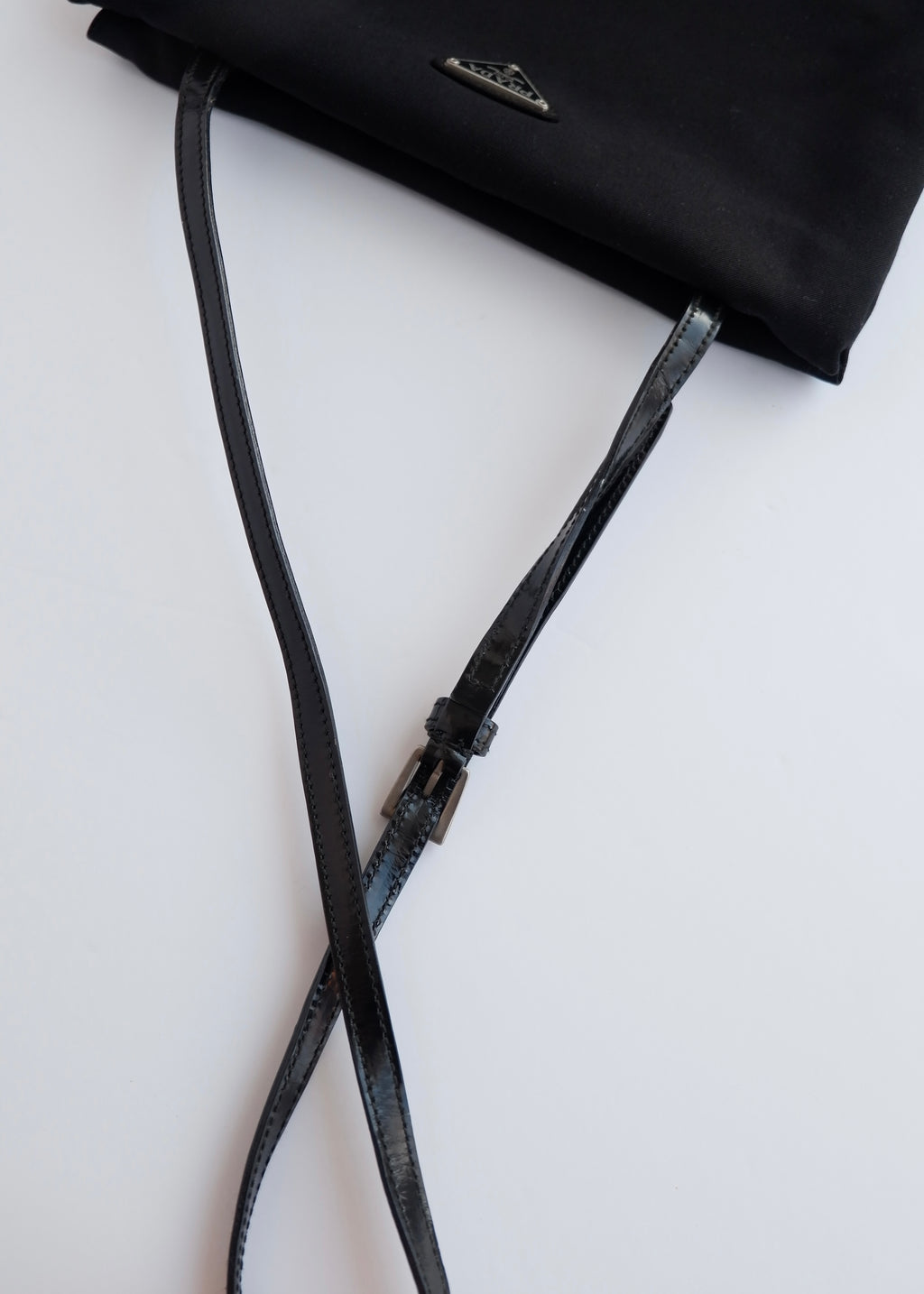 Authentic Preowned Prada Black Fabric Long Strap Kisslock Shoulder Bag