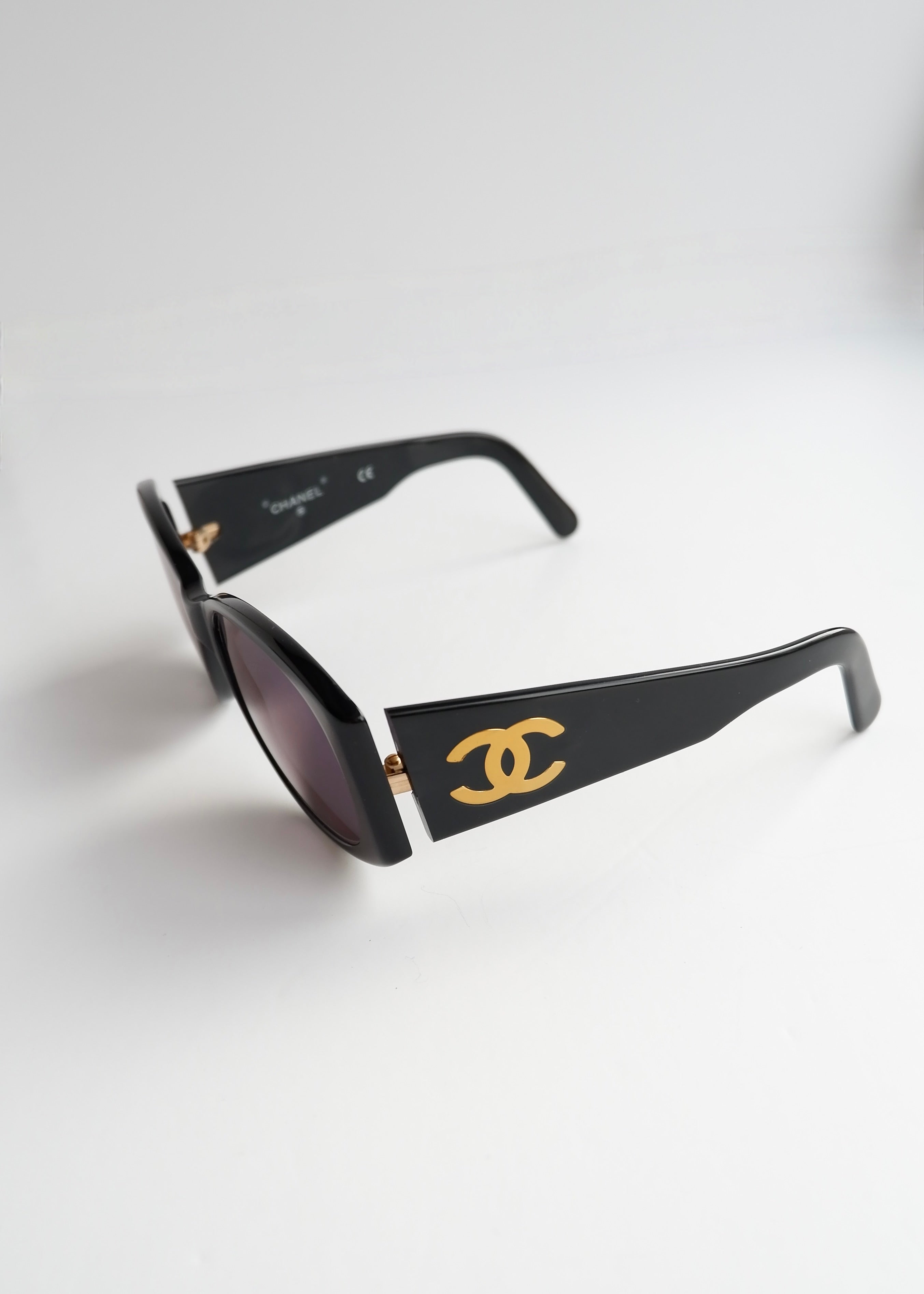 Authentic Preowned Vintage Chanel Black CC Logo Sunglasses