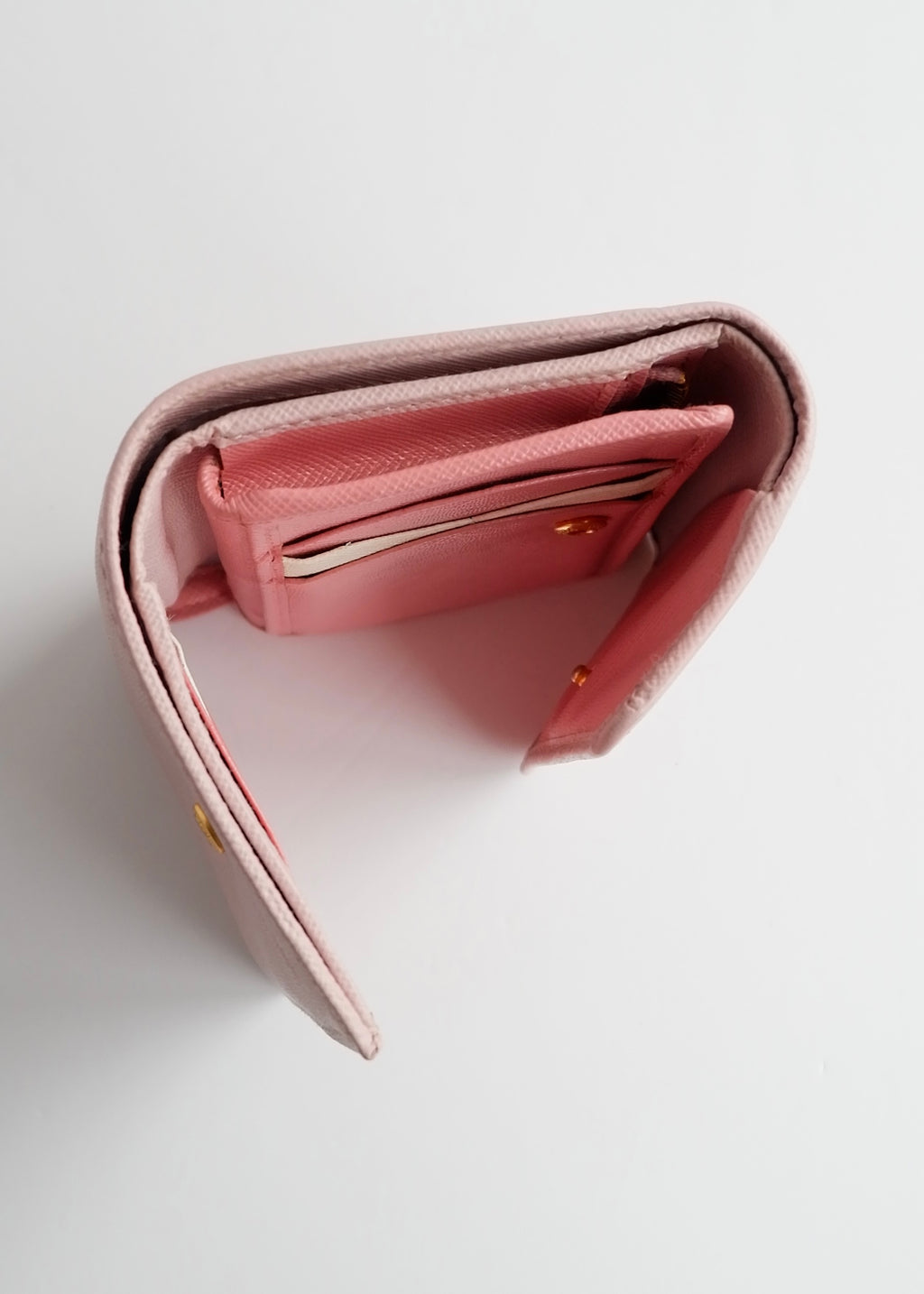 Authentic Preowned Prada Baby Pink Saffiano Leather Bi Fold Wallet