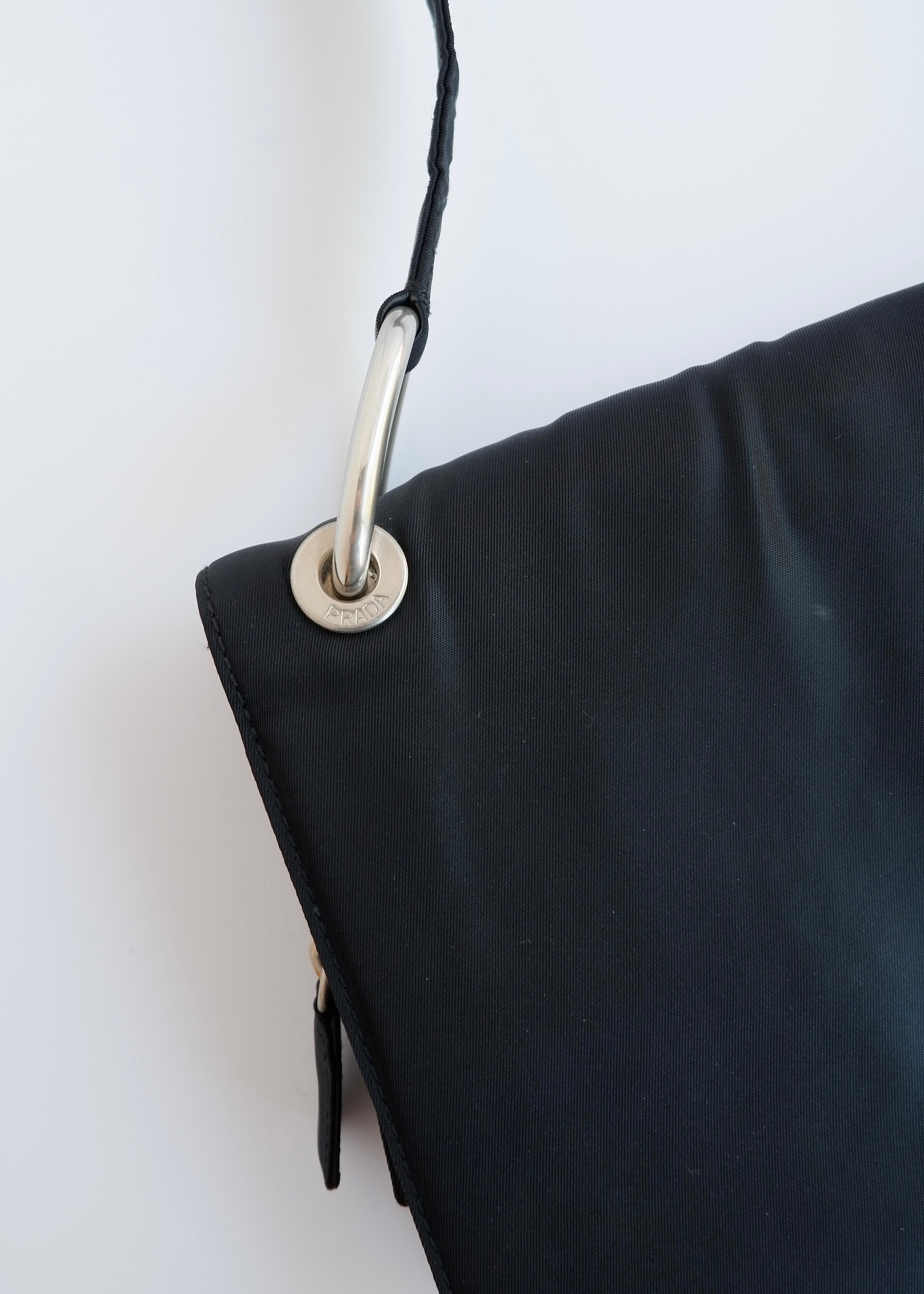 Authentic Preowned Prada Black Nylon Hobo Shoulder Bag
