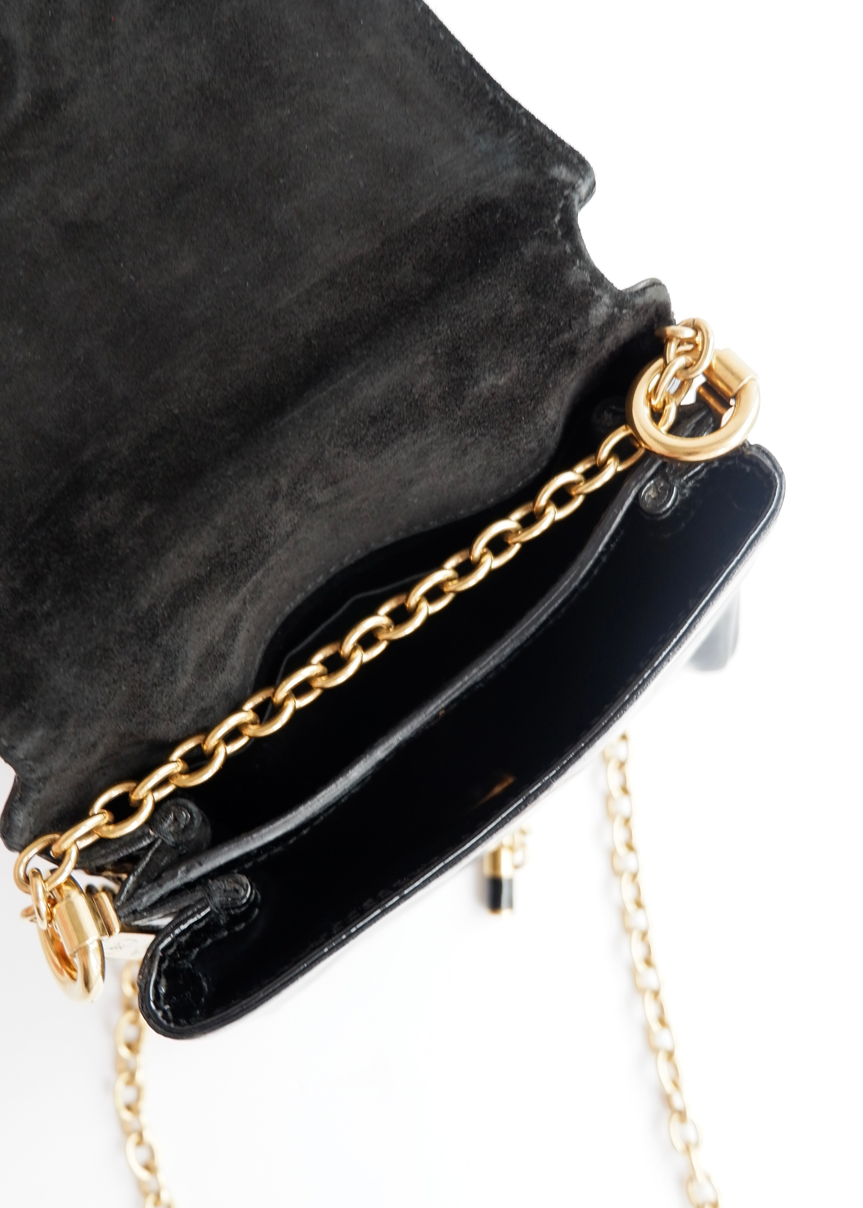 Authentic Preowned Vintage YSL (Yves Saint Laurent) Black Patent Leather Shoulder Bag GHW