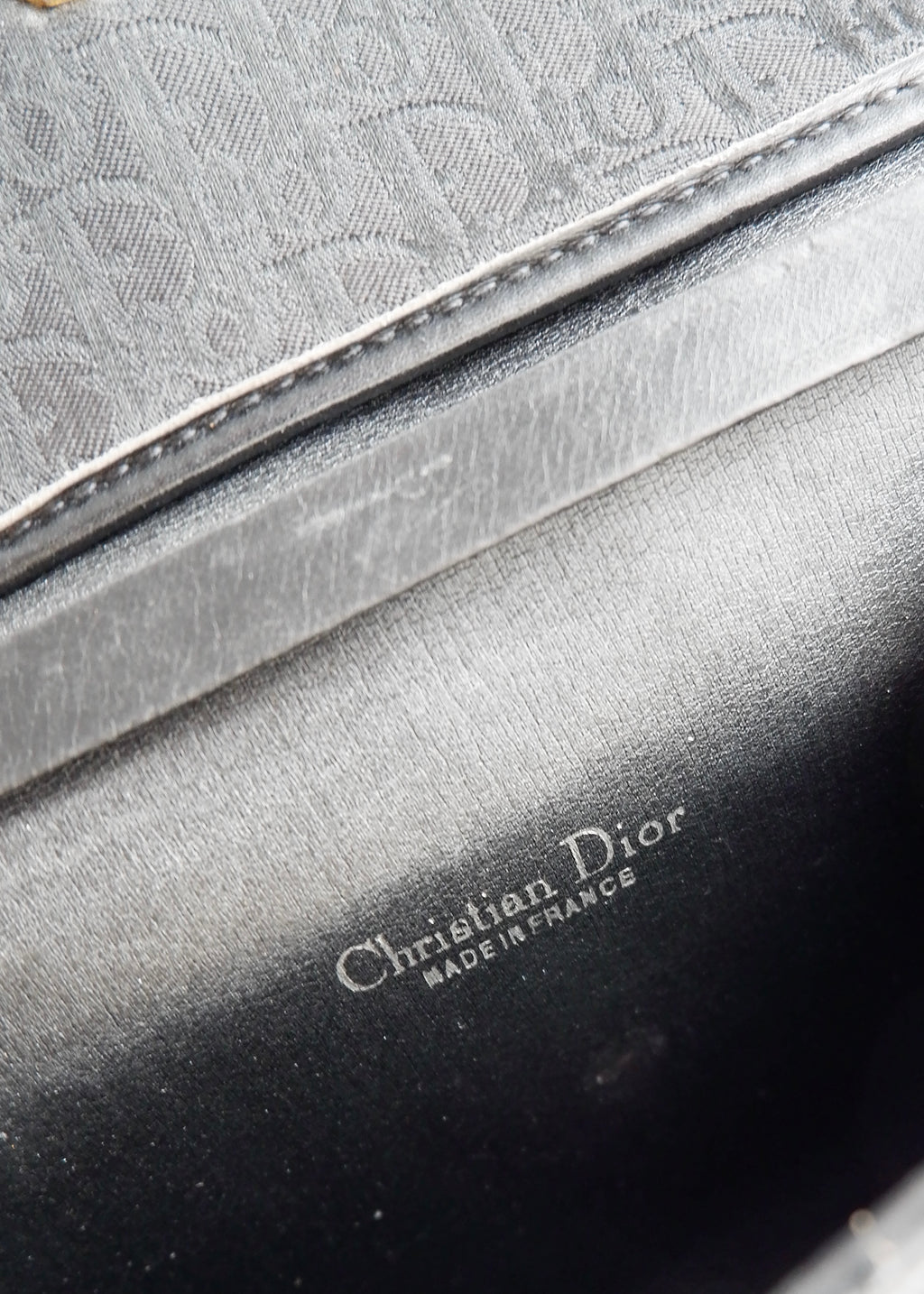 Sac bandoulière vintage Dior Trotter noir chaîne d'occasion Authenti