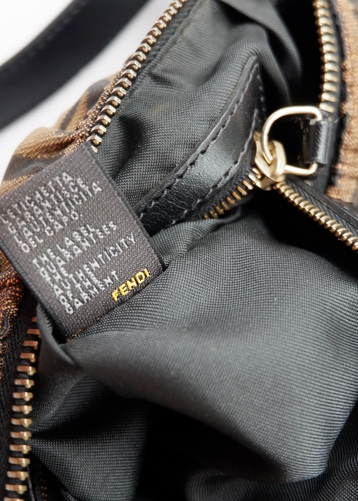 Preowned Fendi Brown Zucca Hobo Shoulder Bag
