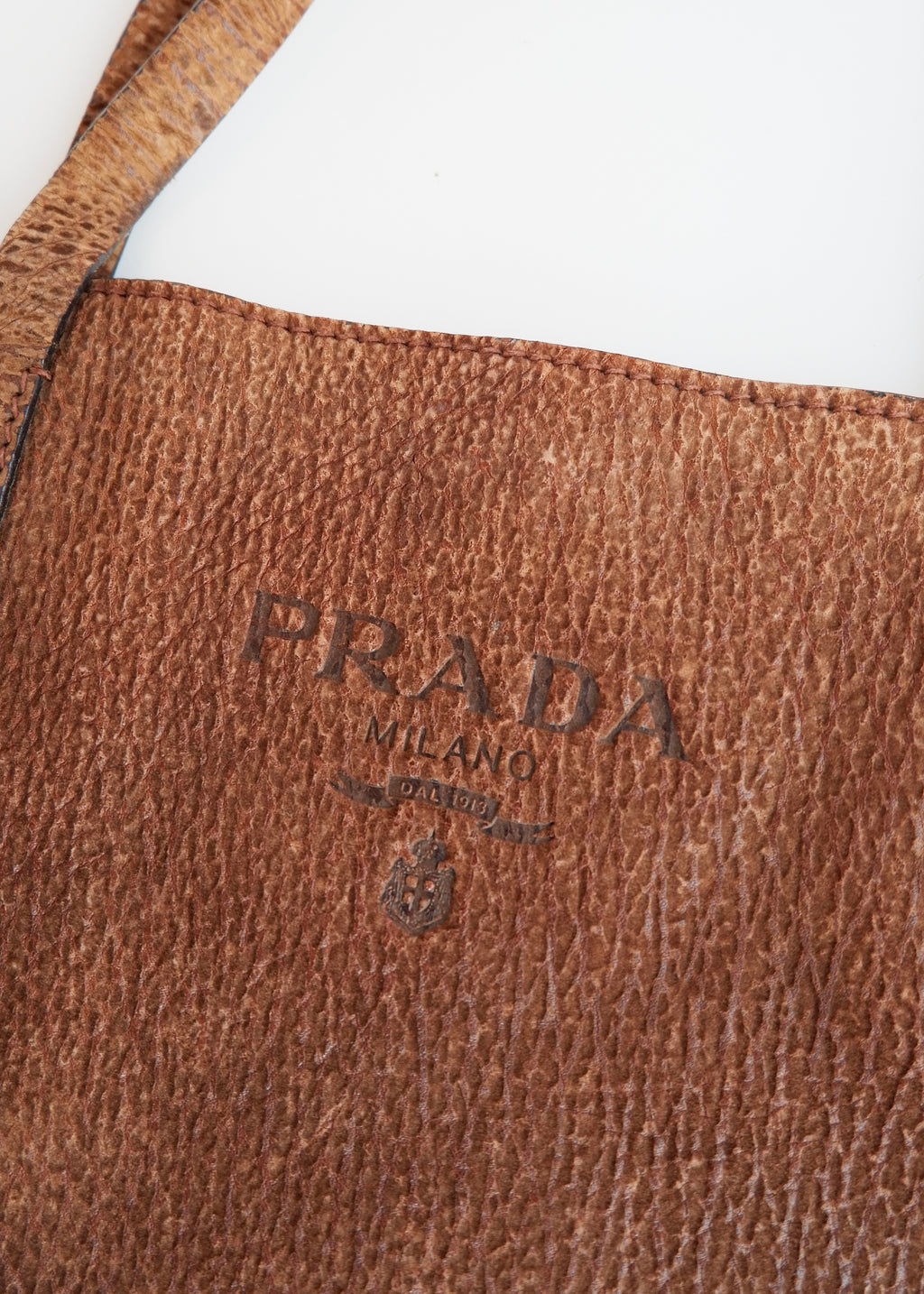 Sac cabas Prada authentique d'occasion en daim marron