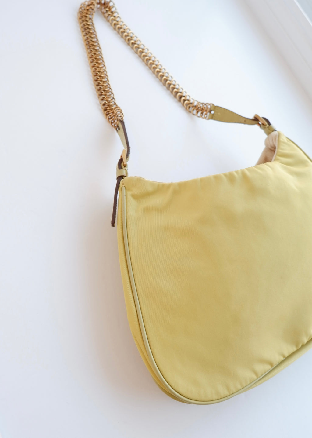Authentic Preowned Prada Nylon Yellow Shoulder Bag