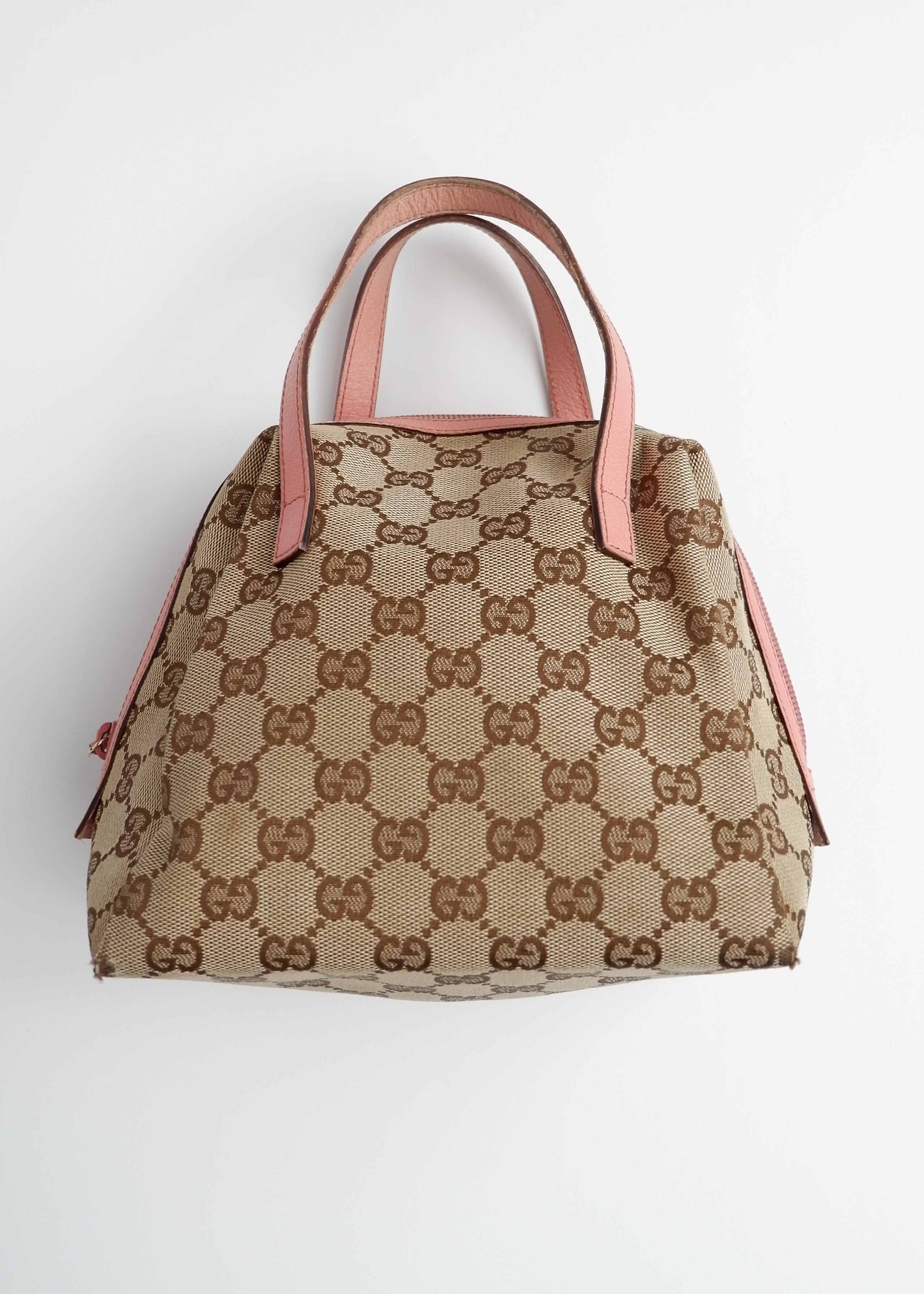 Authentic Preowned Gucci GG Canvas Pink Tofu Handbag