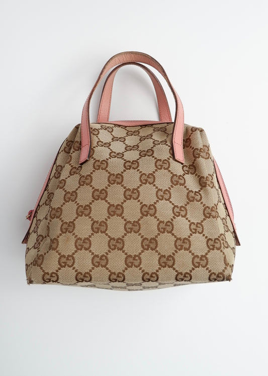 Authentic Preowned Gucci GG Canvas Pink Tofu Handbag