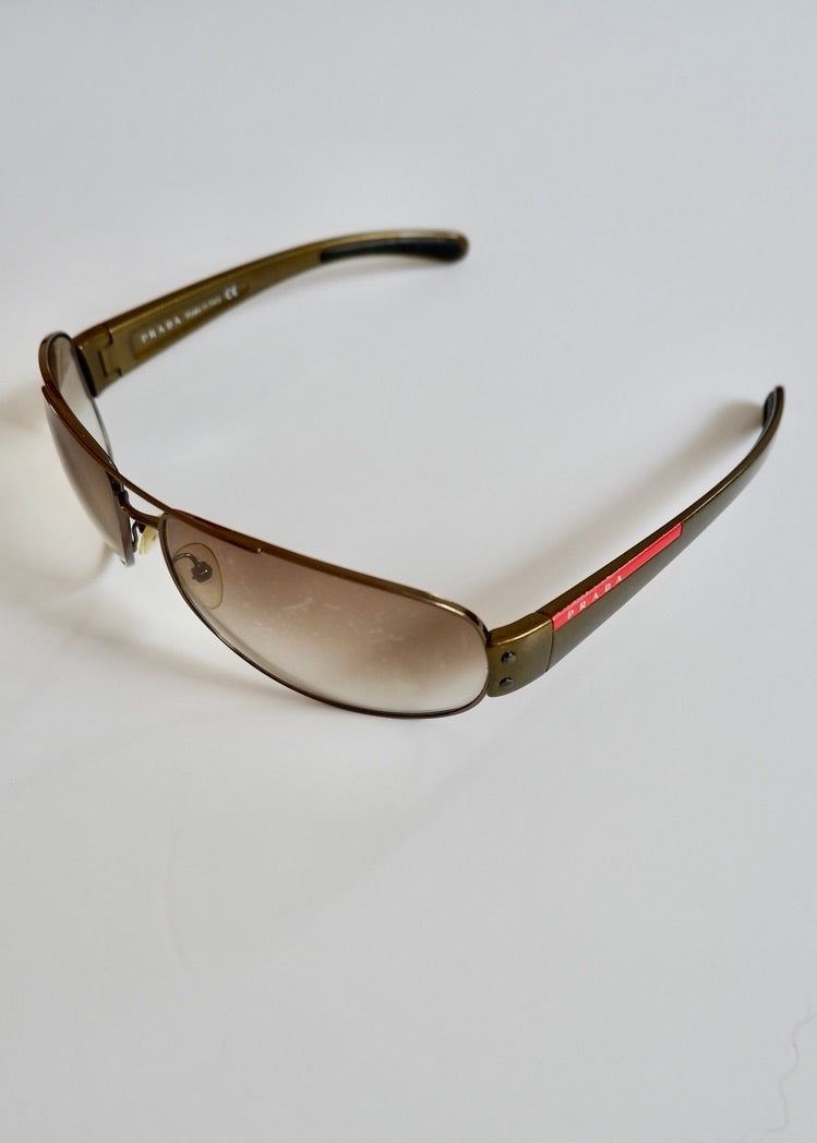 Authentic Preowned Prada Brown Metal Frame Sunglasses