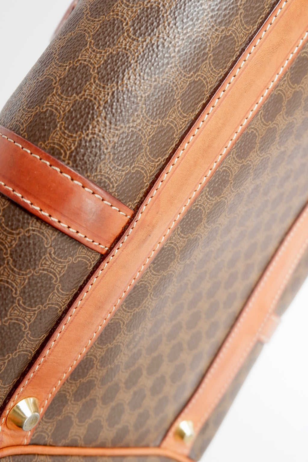 Authentic Preowned Vintage Celine Brown Macadam Boston Bag