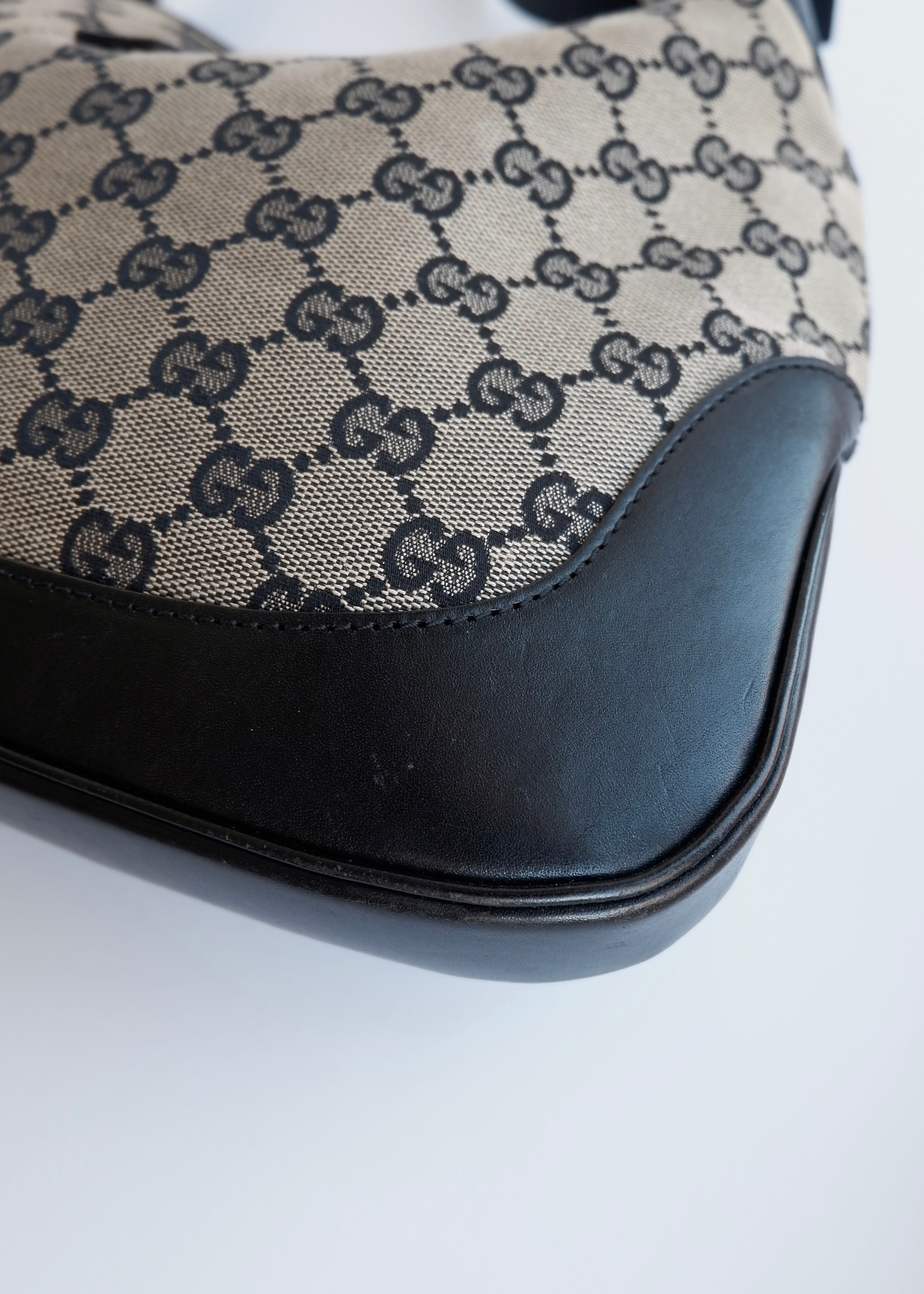 Authentic Preowned Gucci Black GG Canvas Jackie Shoulder Bag