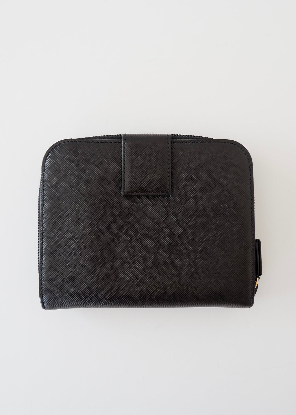 Authentic Preowned Prada Black Saffiano Leather Compact Zip Around Wallet